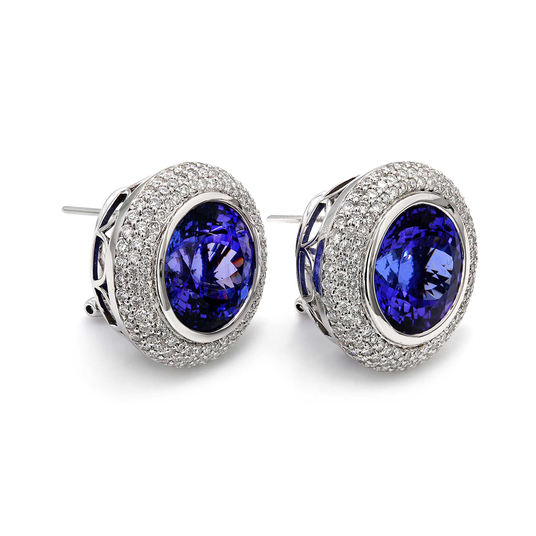 Tanzanite Round Dress Earrings
