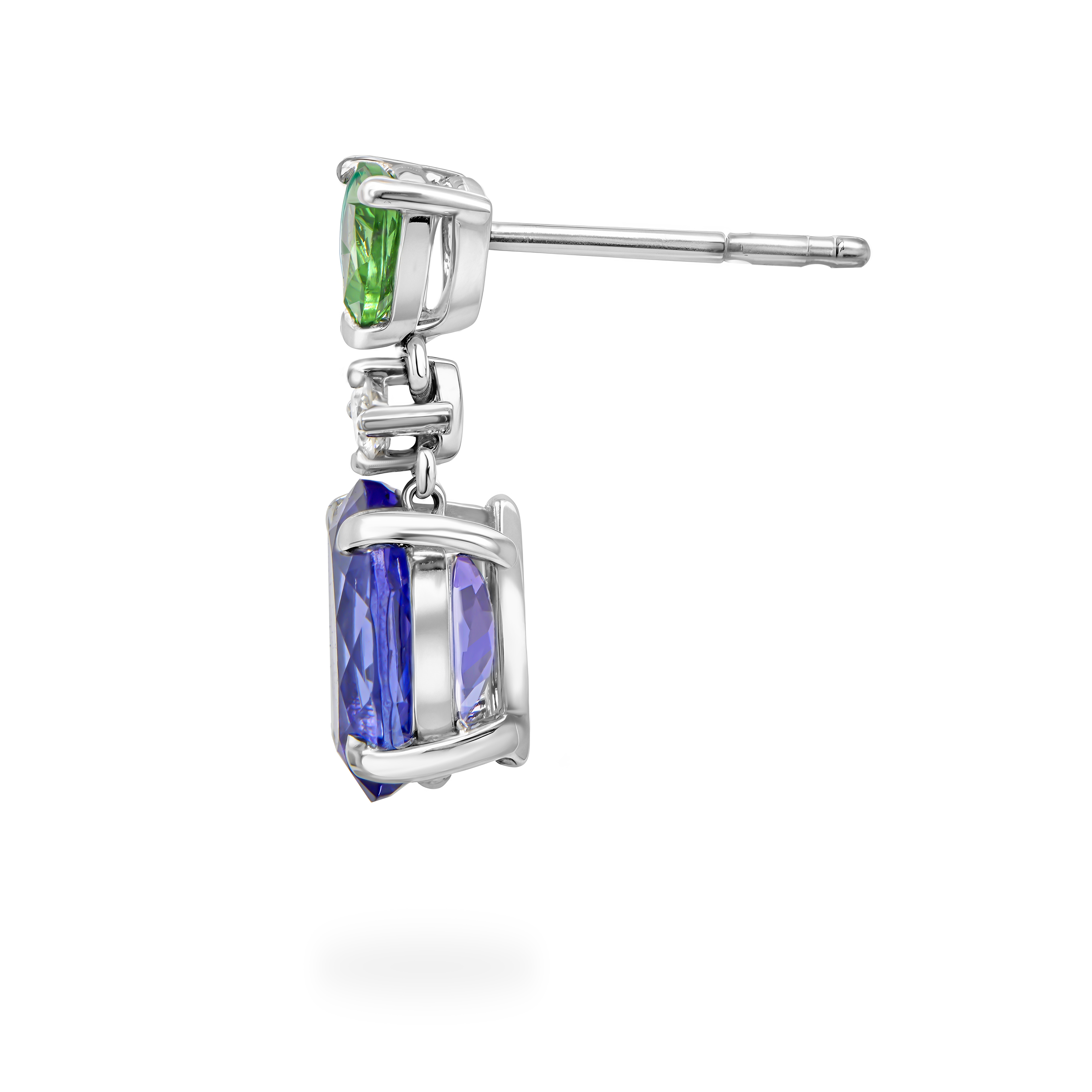 Tanzanite and Tsavorite Drop Earrings - Shimansky Jewelry