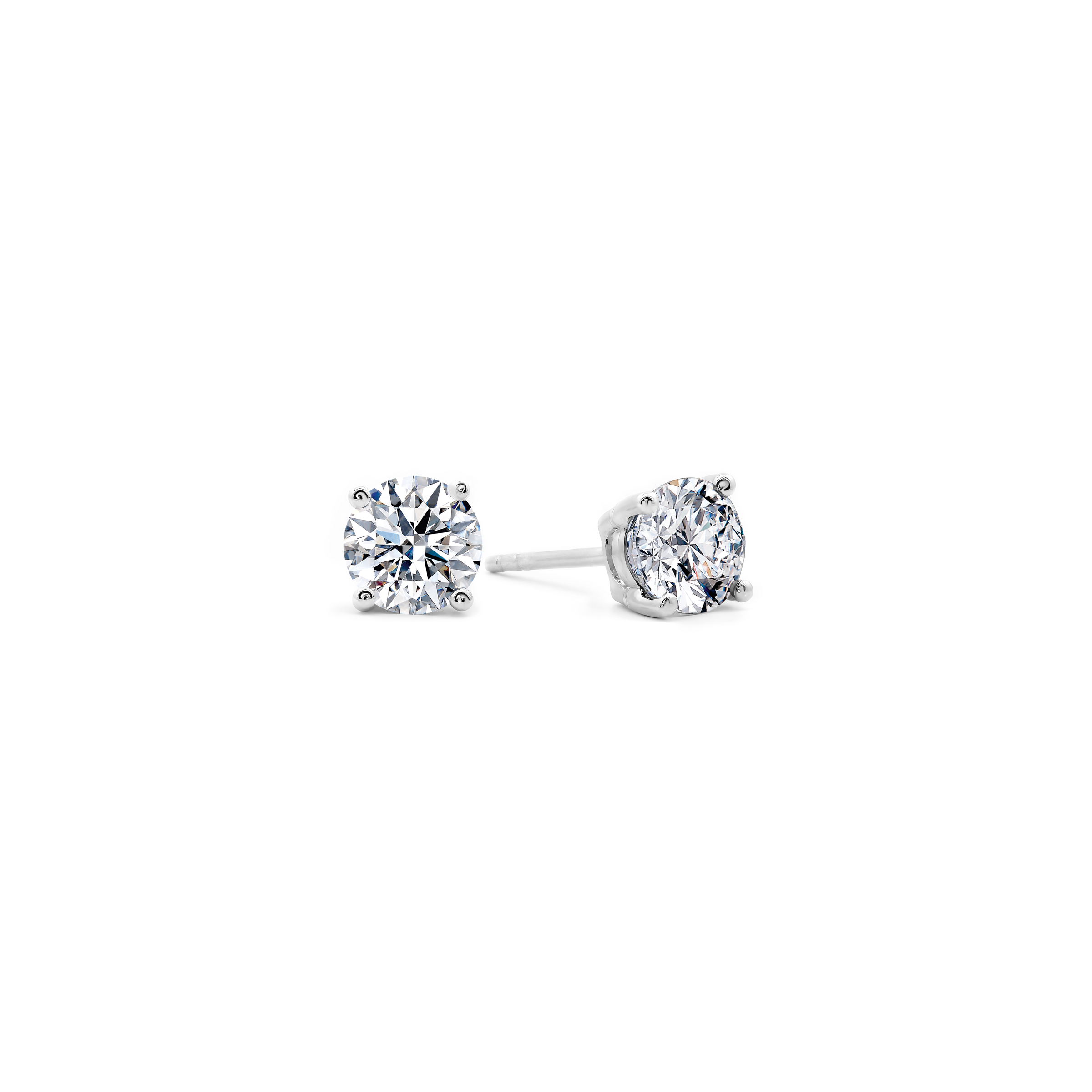Shimansky 0.7 TCW Classic Diamond Eight Hearts Earrings in 14K White Gold 3D View