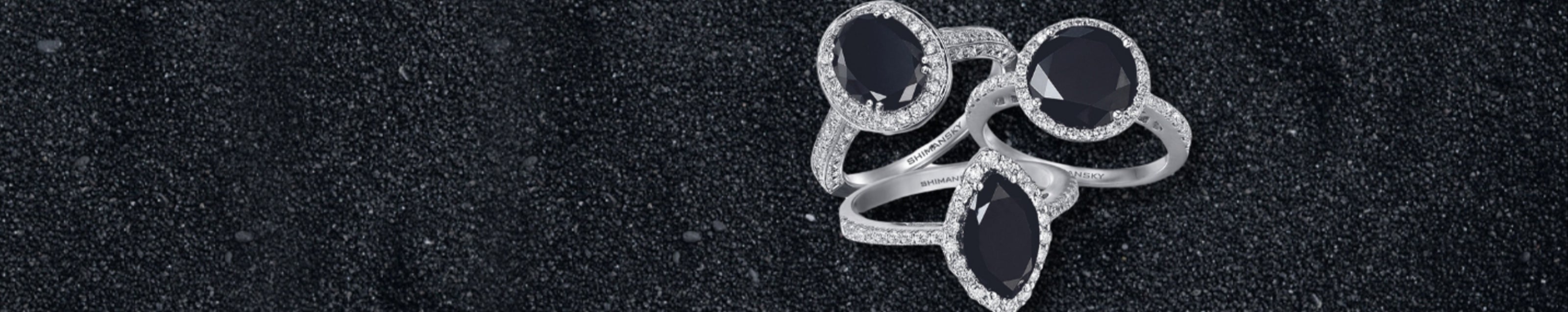 Stunning black diamond engagement rings featuring brilliant white diamonds, a perfect blend of sophistication by Shimansky.