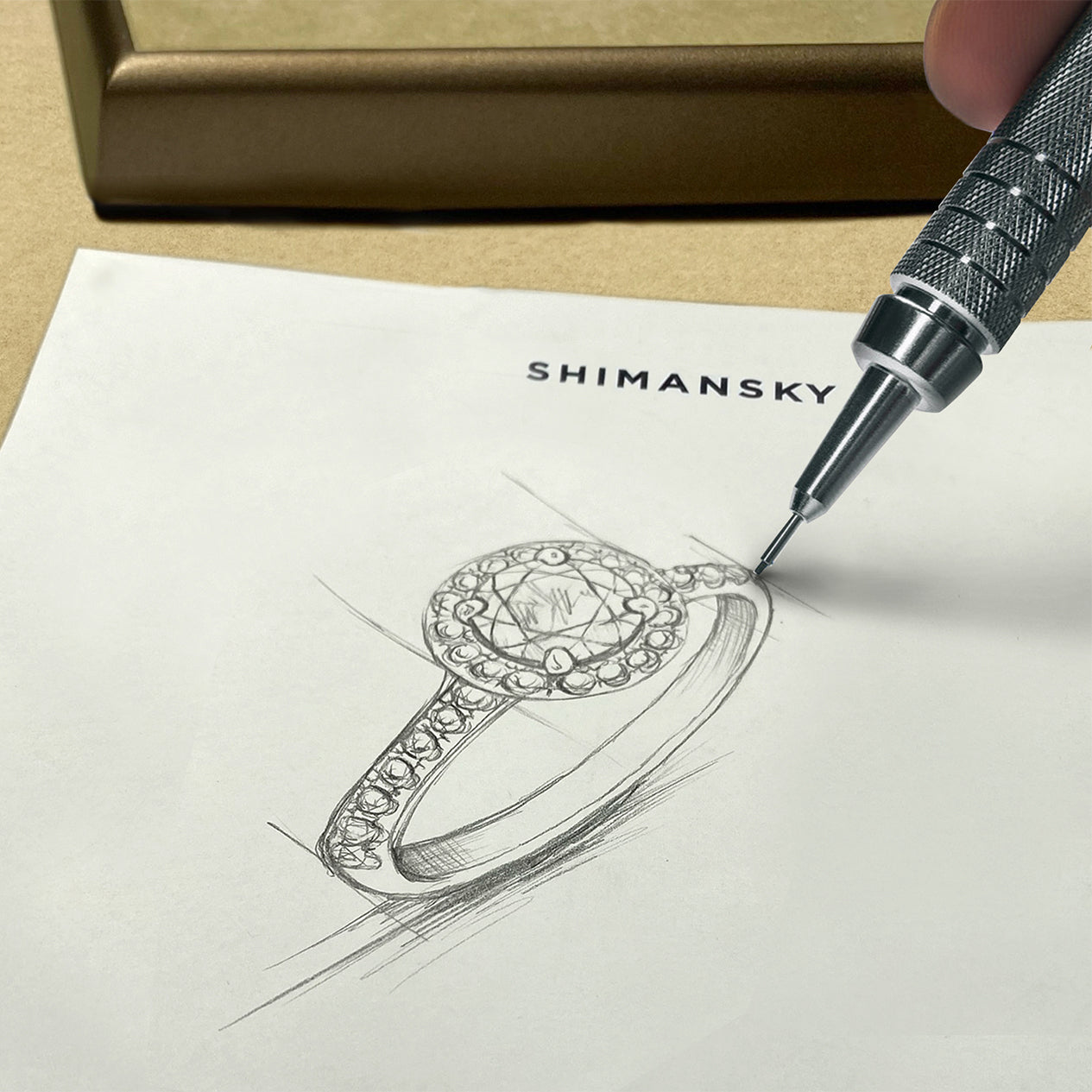 Shimansky Jewellery Designer drawing a new ring concept