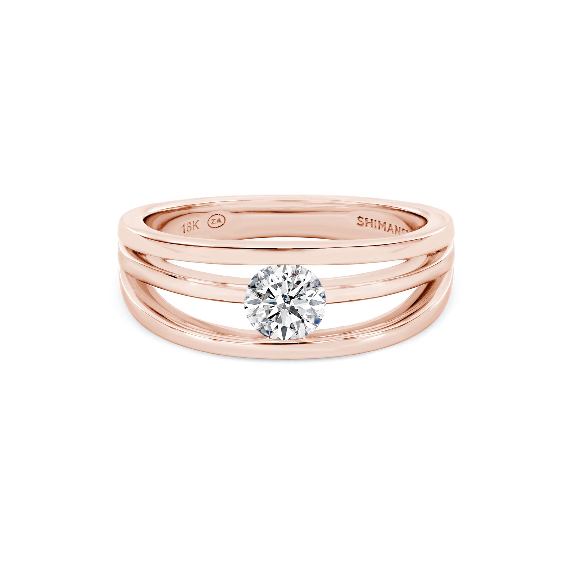 Shimansky 0.5ct Evolym Diamond Engagement Ring in 18K Rose Gold Front View #Metal_Rose Gold #Carat Weight_0.5