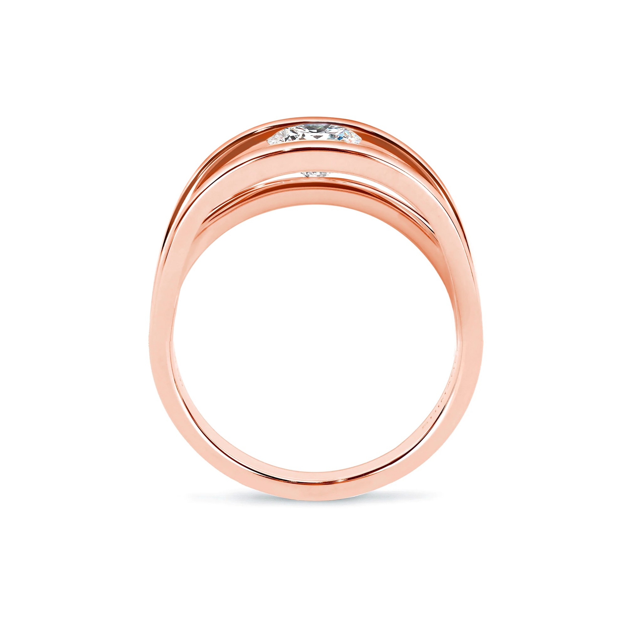 Shimansky 0.5ct Evolym Diamond Engagement Ring in 18K Rose Gold Side View #Metal_Rose Gold #Carat Weight_0.5