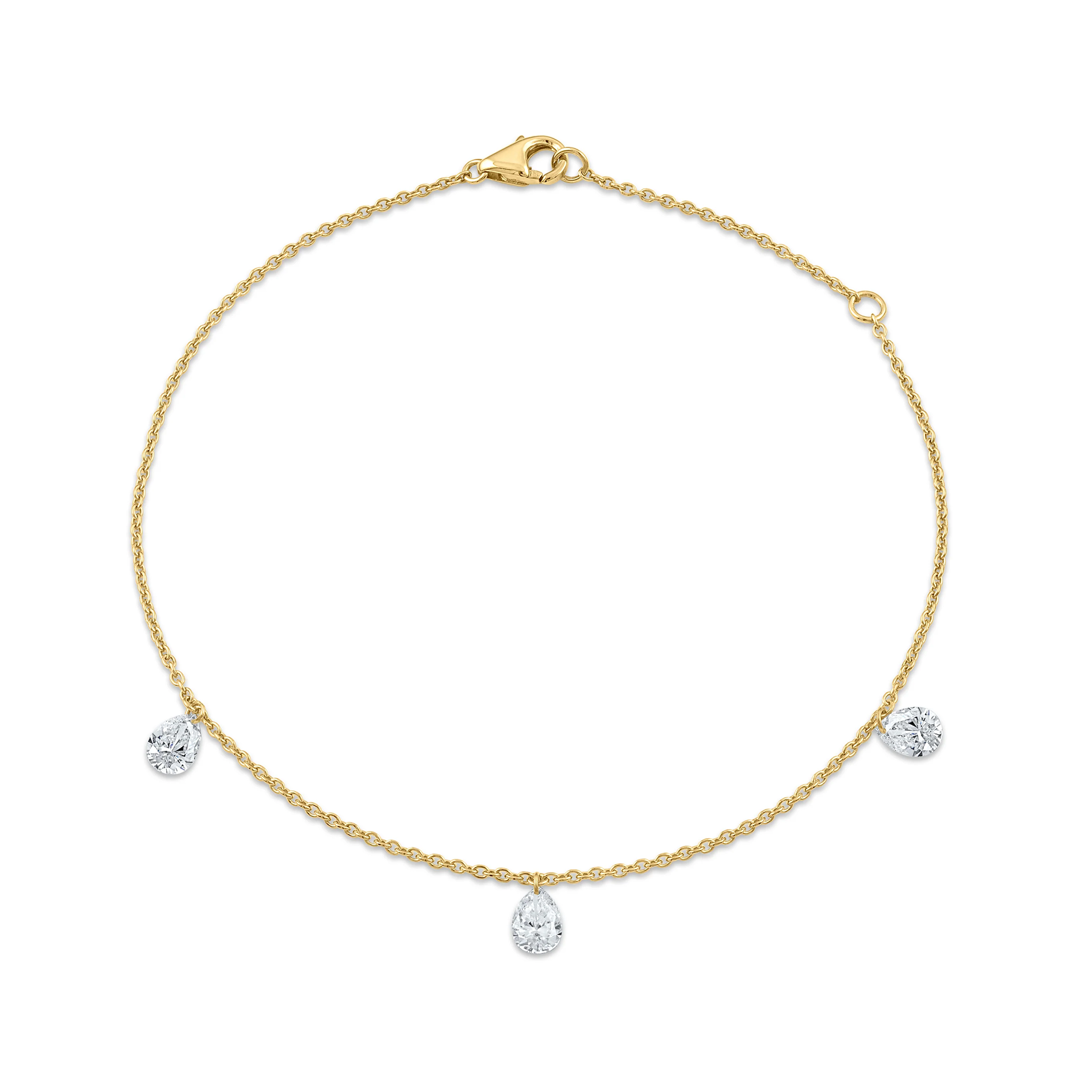 Shimansky 0.8 TCW Frameless Diamond Dress Bracelet 14K Yellow Gold Top View