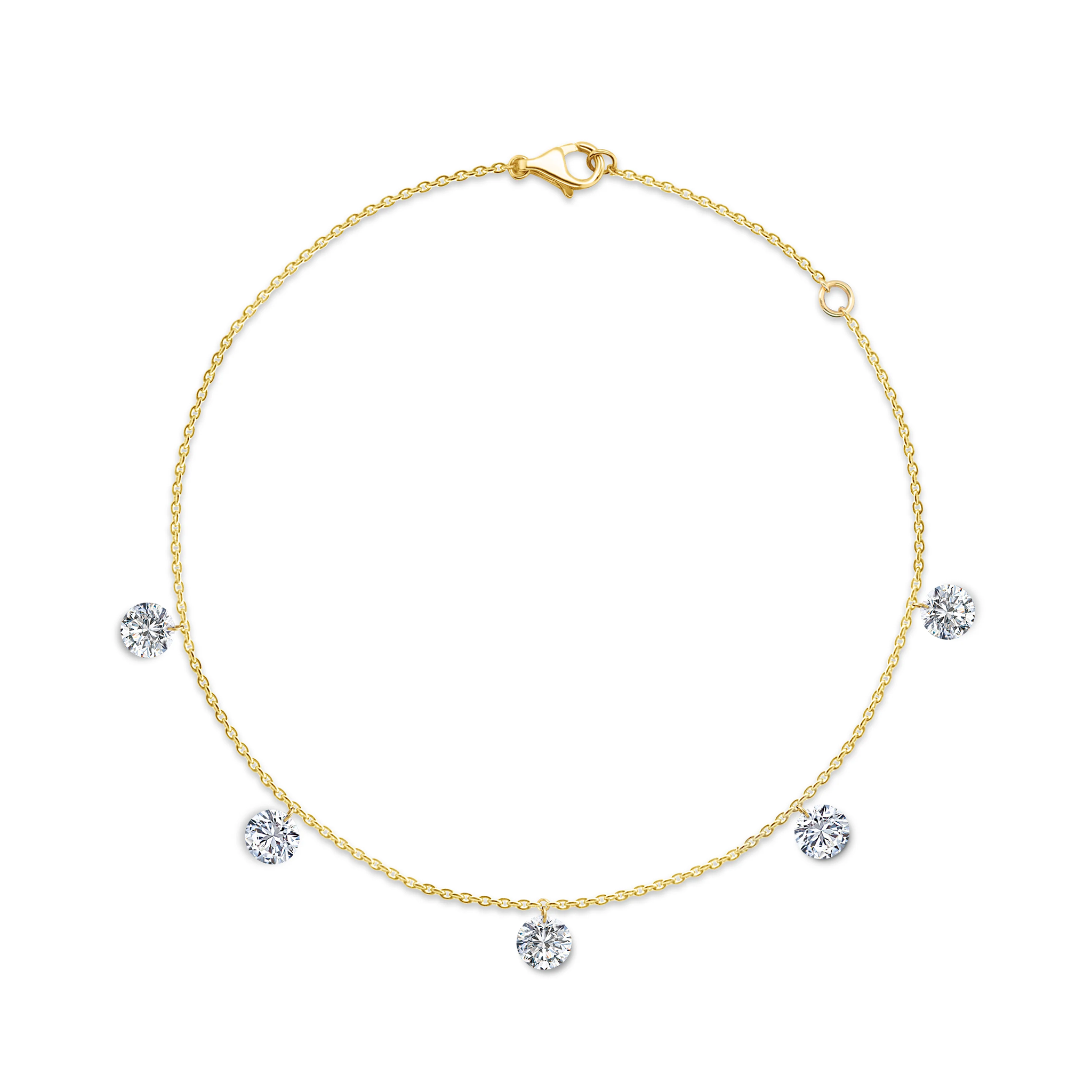 Shimansky 0.8 TCW Frameless Diamond Dress Bracelet 14K Yellow Gold Top View