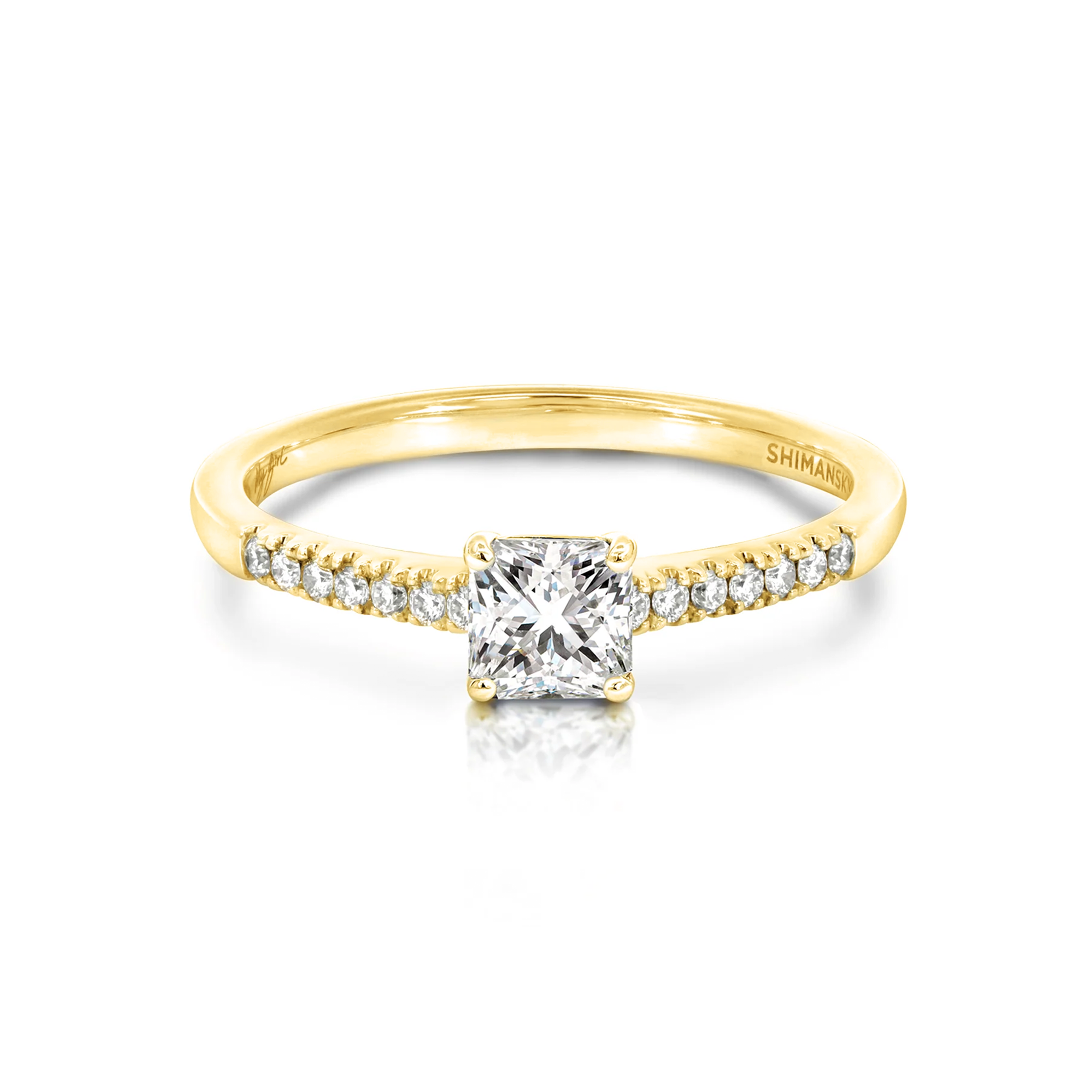 Shimansky 0.6 TCW My Girl Diamond Microset Solitaire Engagement Ring Front View