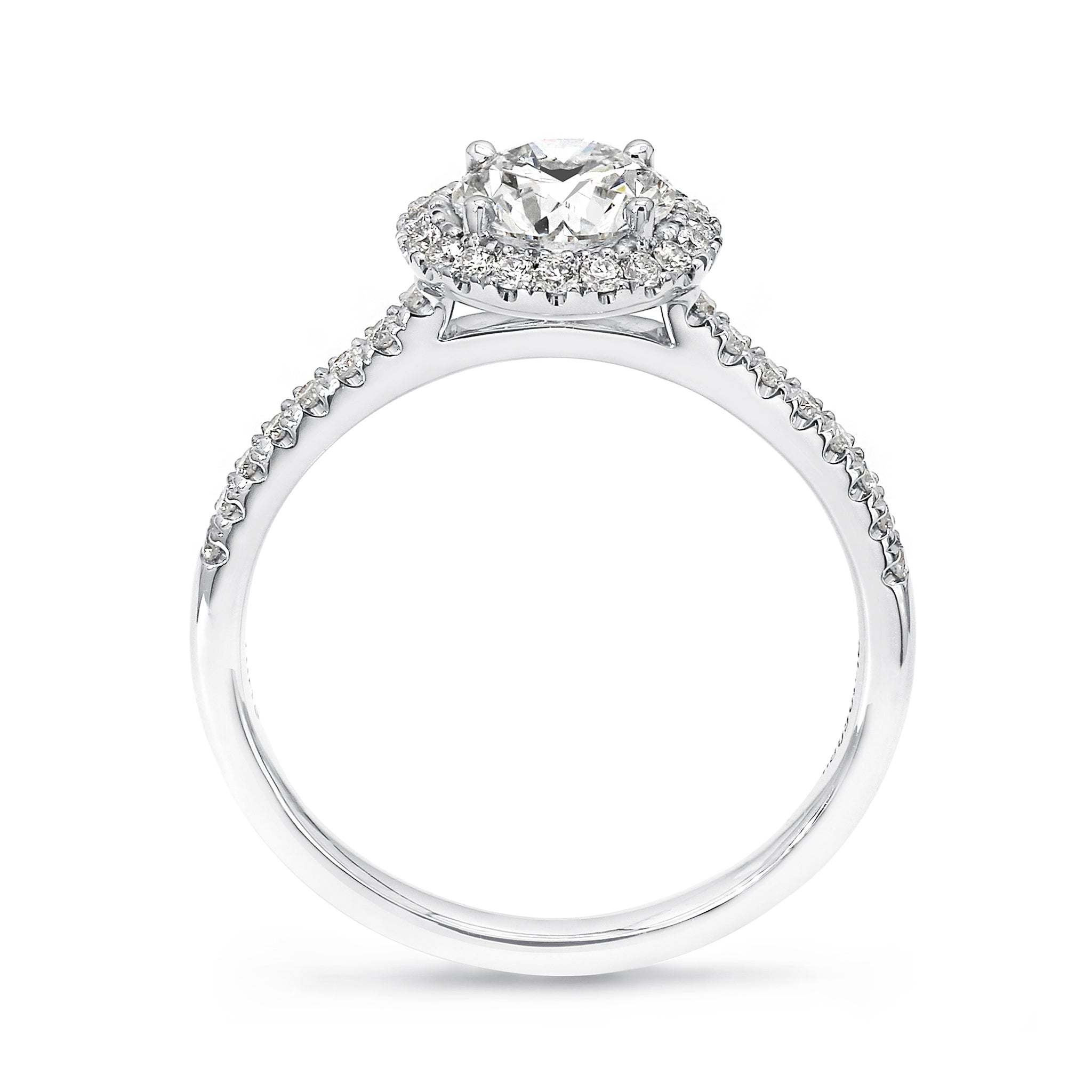 Classic Microset Halo 0.70 Carat Diamond Ring | 18K White Gold - SHIMANSKY.CO.ZA #Metal_White Gold