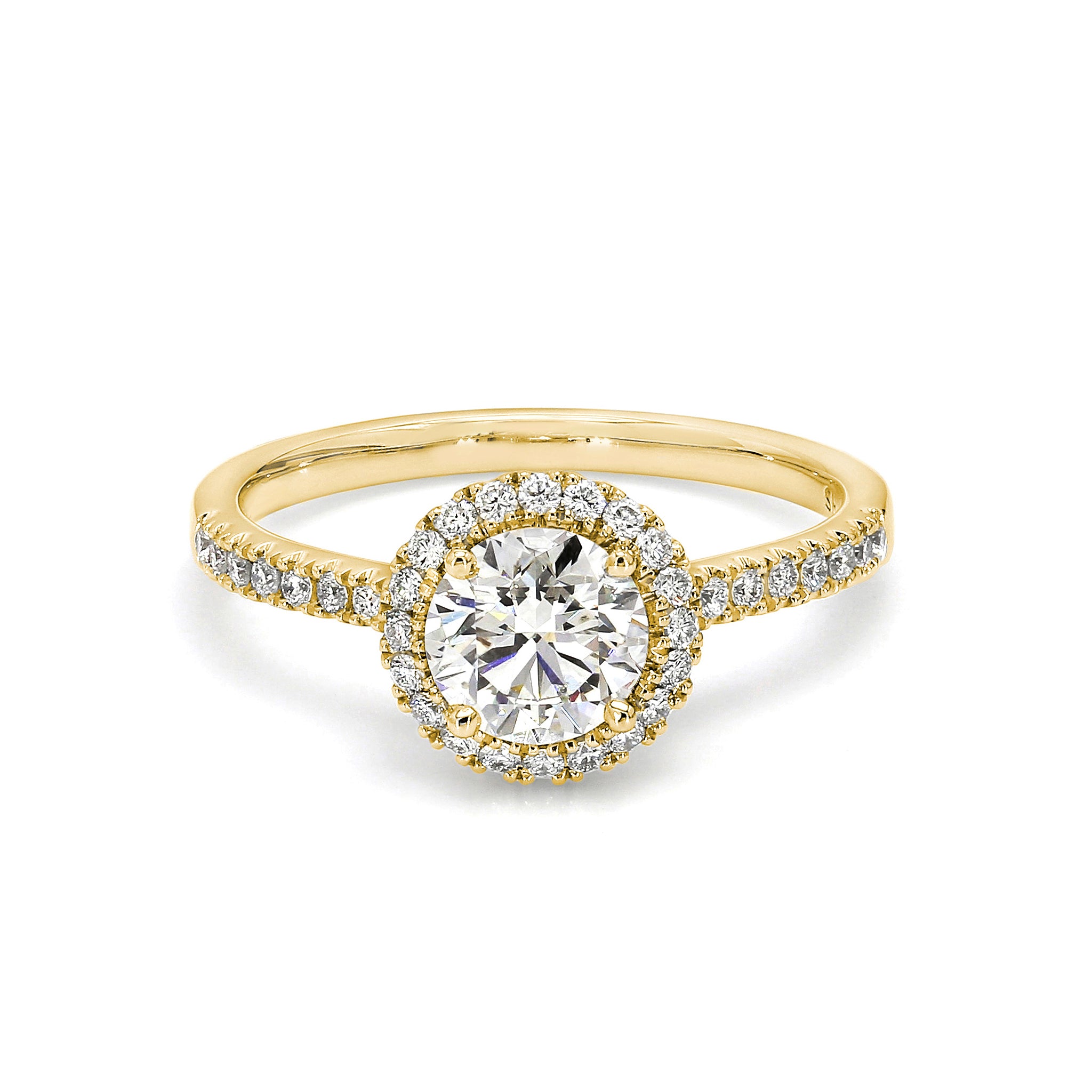 Classic Microset Halo 0.70 Carat Diamond Ring | 18K Yellow Gold - SHIMANSKY.CO.ZA #Metal_Yellow Gold