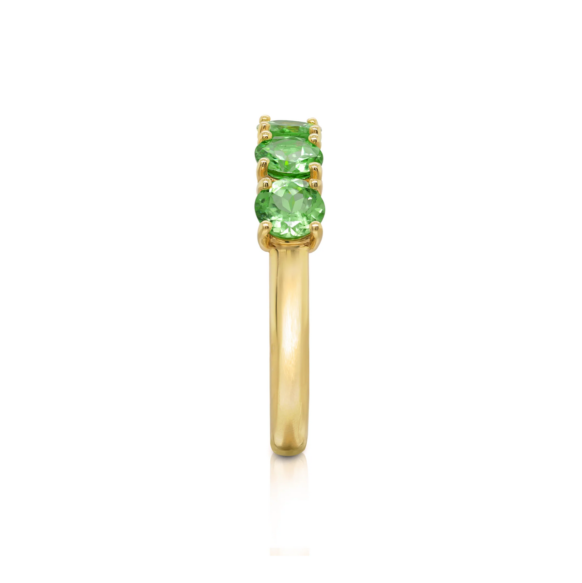 Shimansky 1.7 TCW Half Eternity Tsavorite Ring in 14K Yellow Gold Profile View