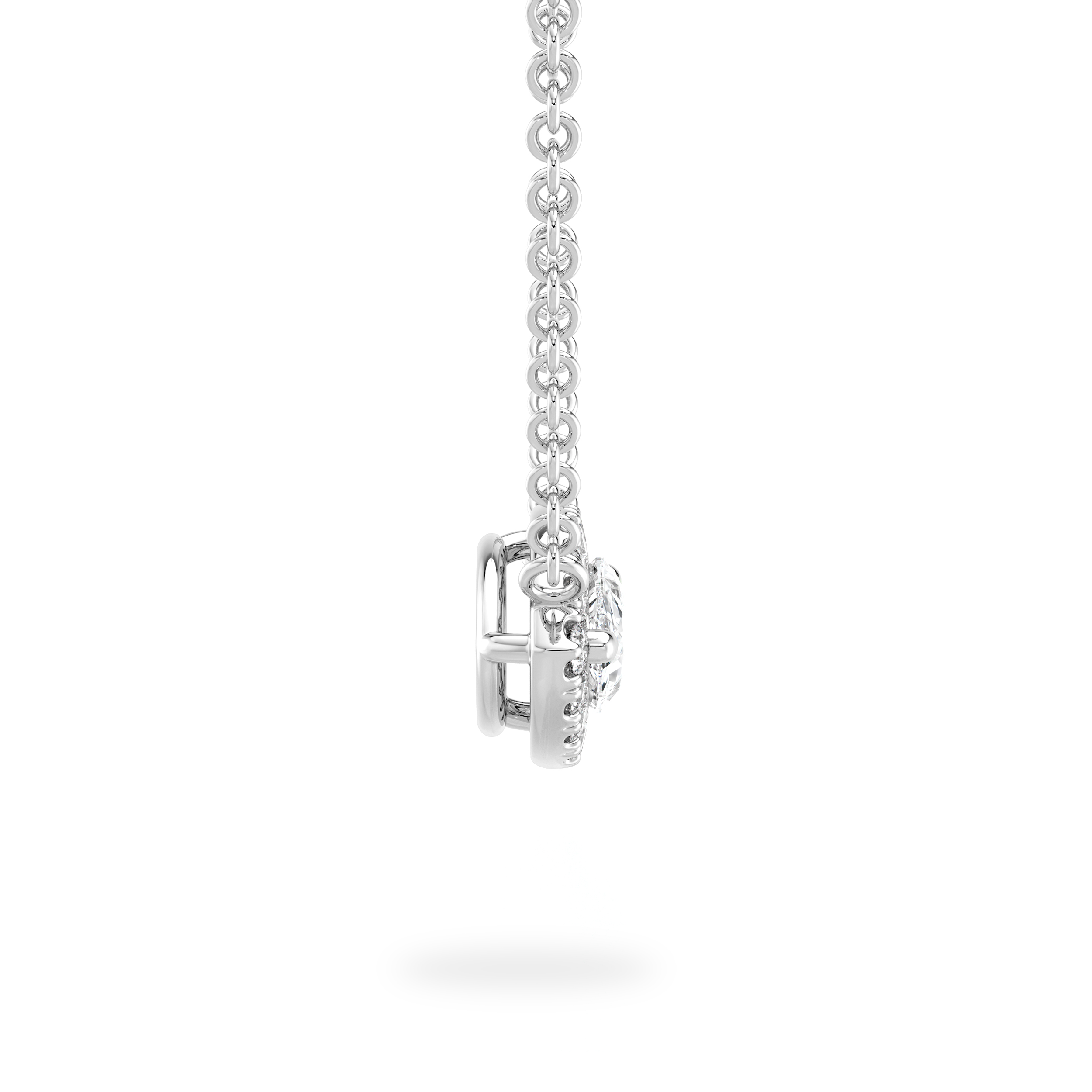 Pear Diamond Microset Halo Necklace - Shimansky Jewelry