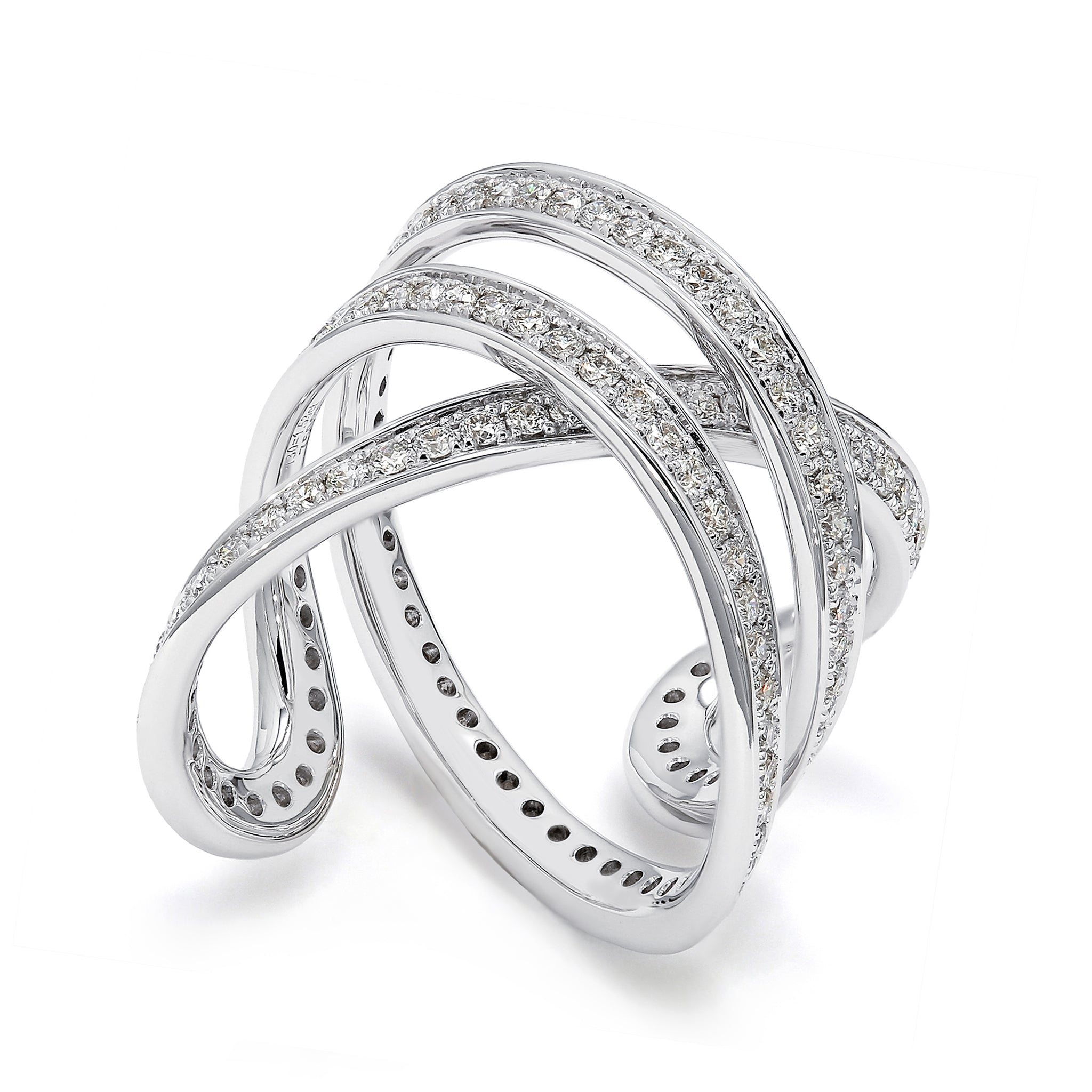 SHIMANSKY.CO.ZA - Infinity Double Diamond Ring - 14K White Gold - 3D View
