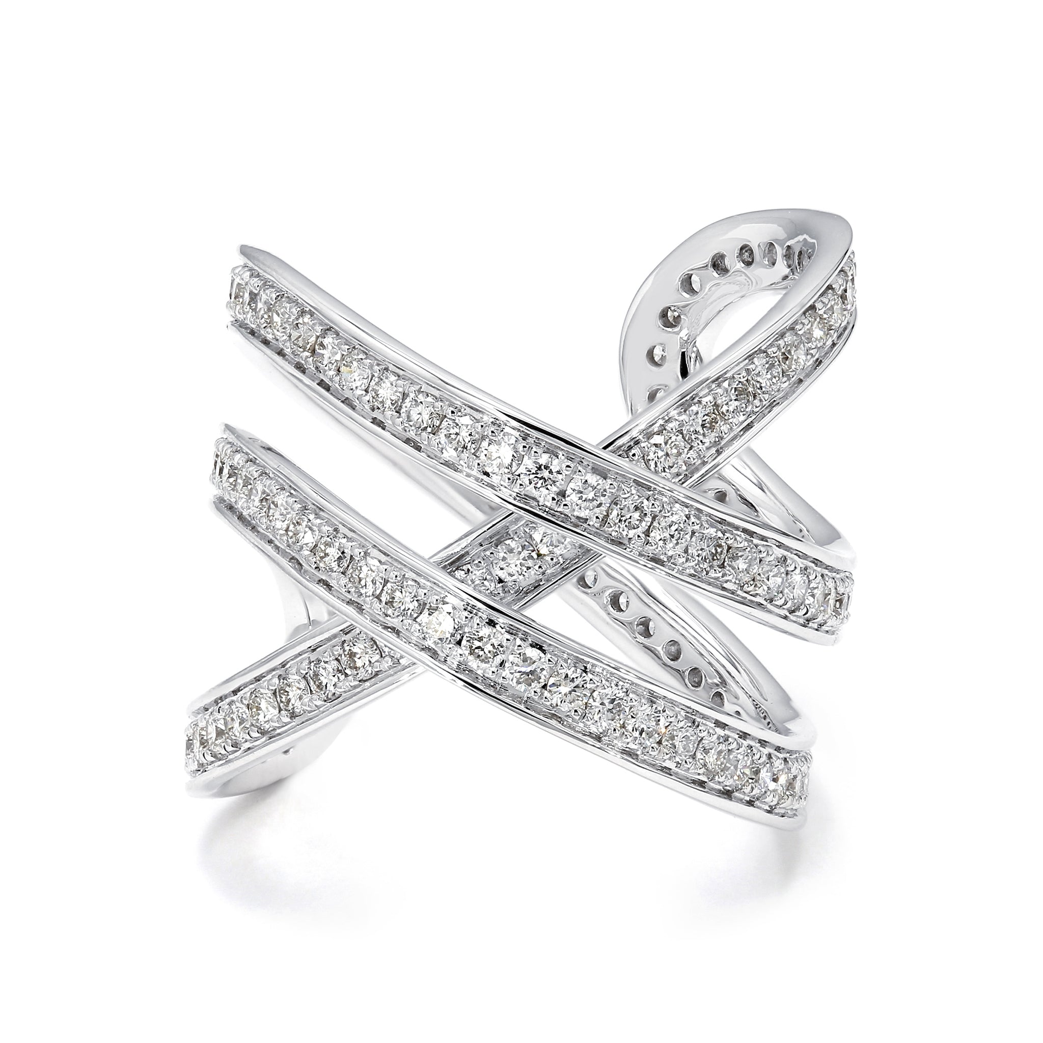 SHIMANSKY.CO.ZA - Infinity Double Diamond Ring - 14K White Gold - Front View