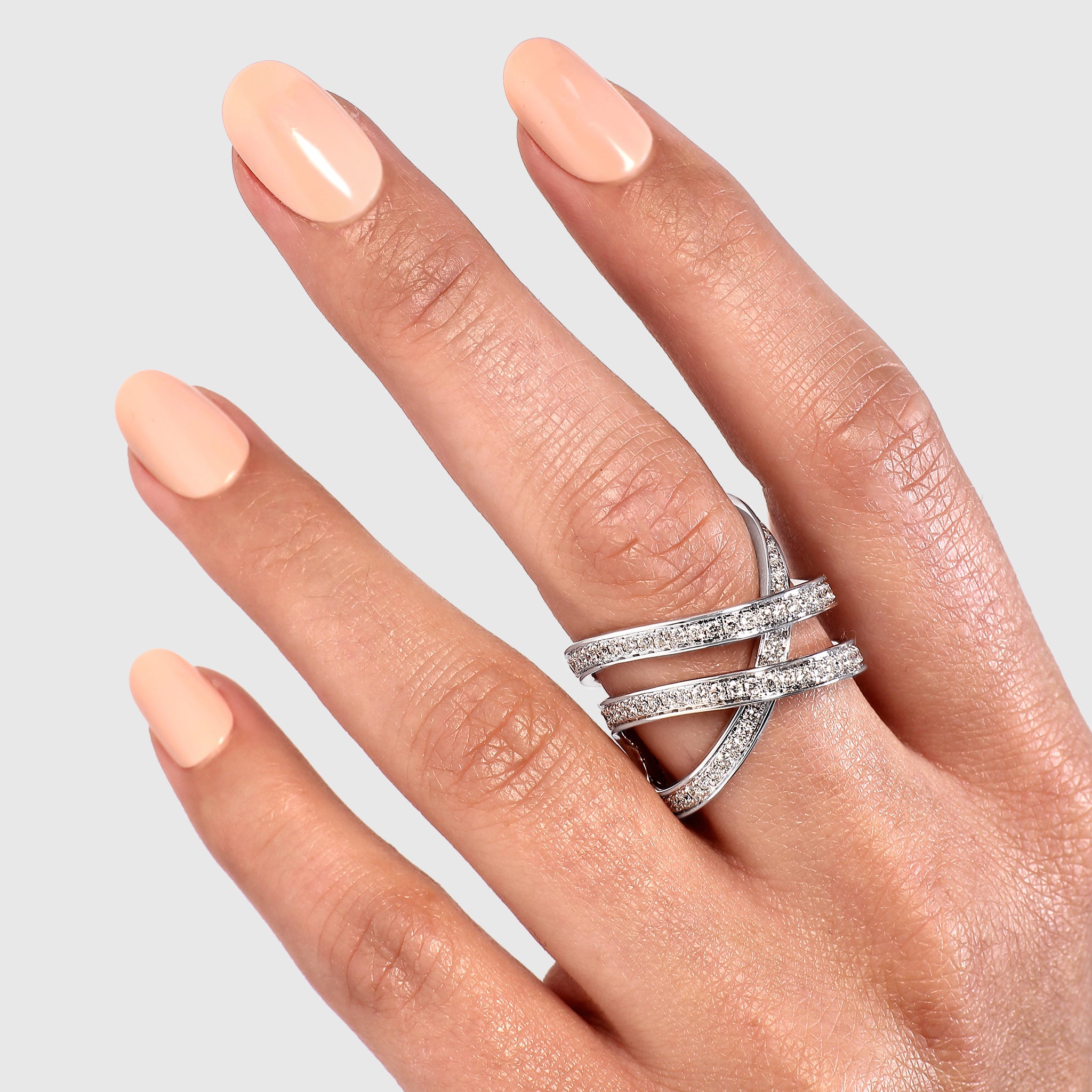 SHIMANSKY.CO.ZA - Infinity Double Diamond Ring - 14K White Gold - Model View