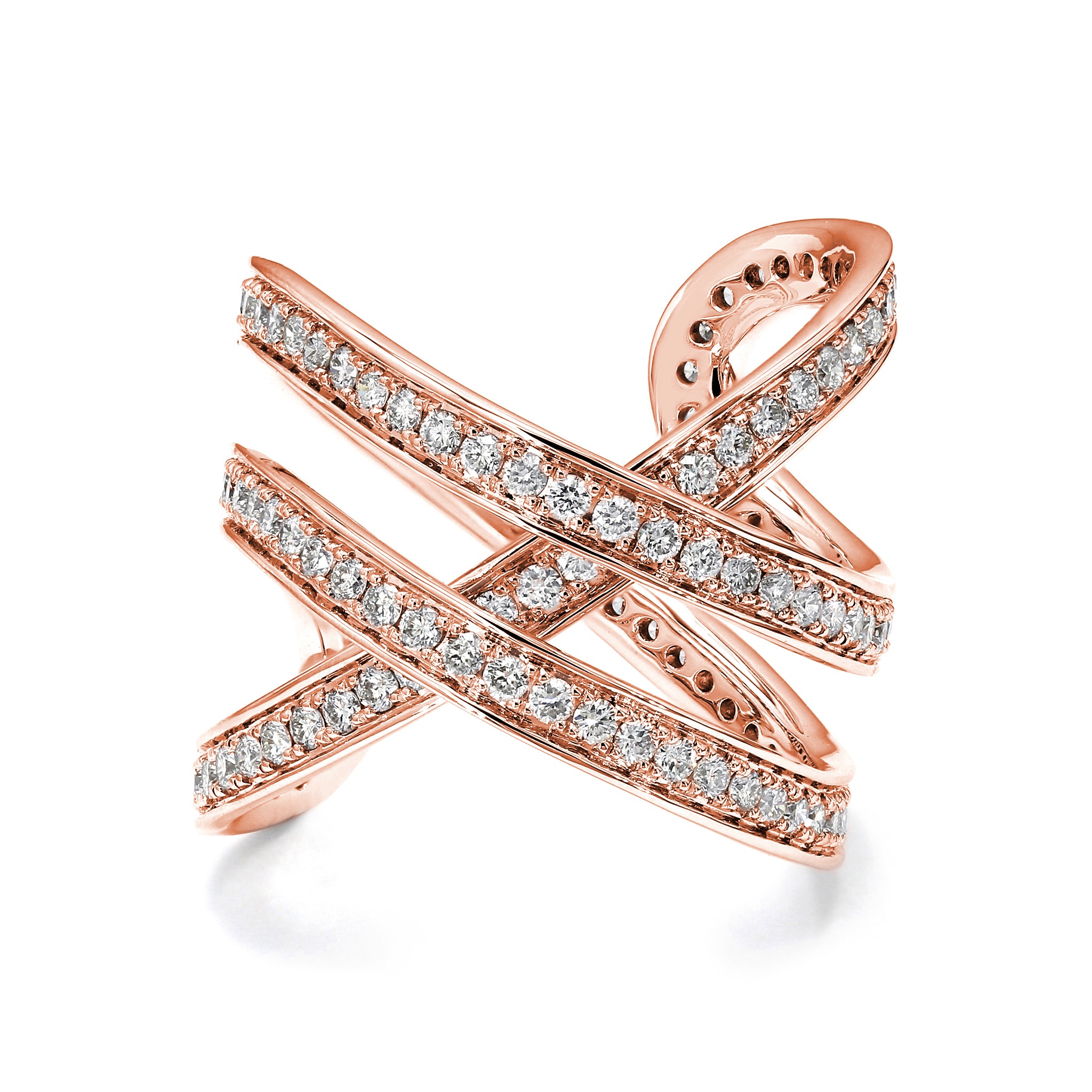 SHIMANSKY.CO.ZA - Infinity Double Diamond Ring - 14K Rose Gold - Front View