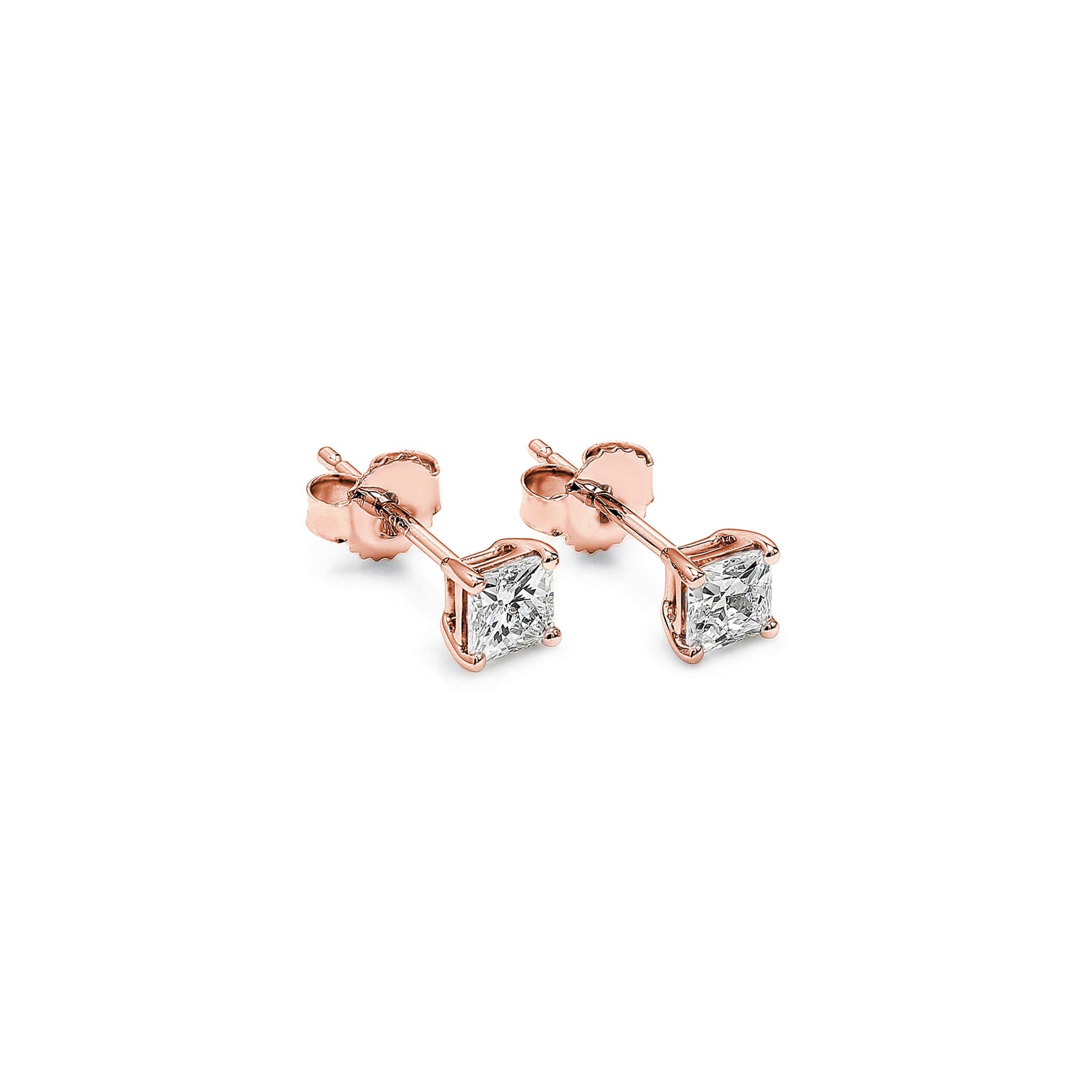 Shimansky My Girl Diamond Earrings Side View #Metal_Rose Gold