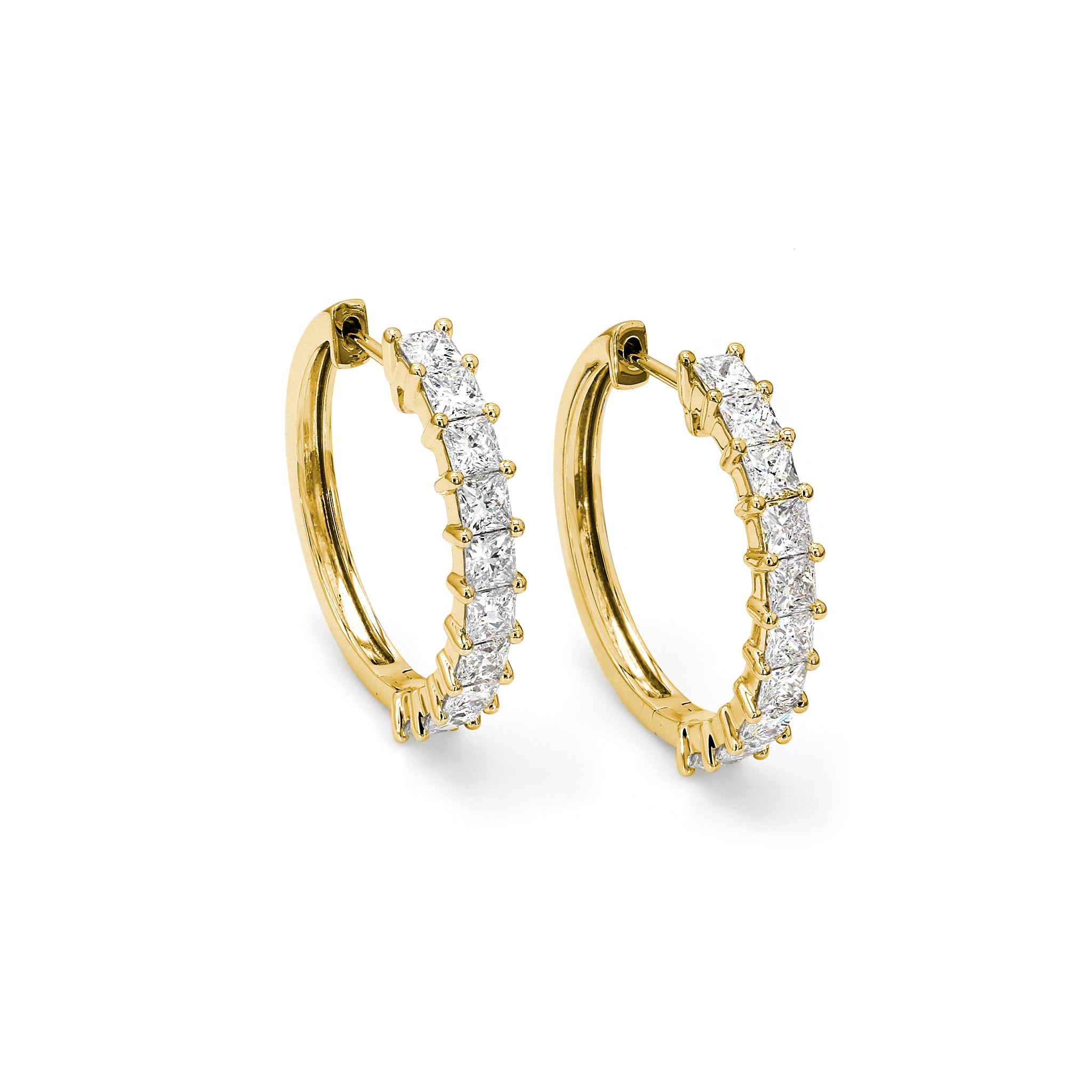 My Girl Diamond Hoop Earrings - 3D View - Shimansky