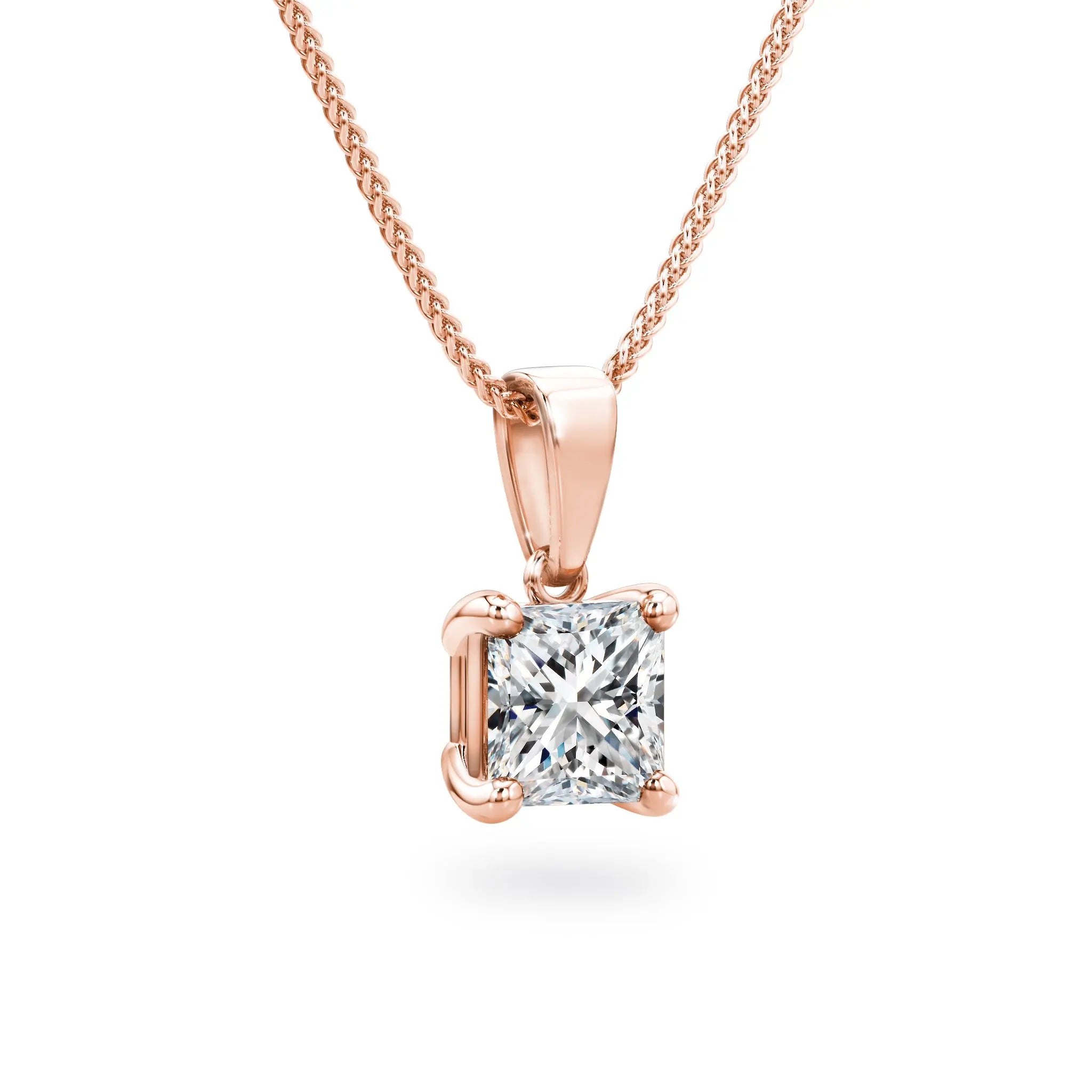 Shimansky 0.7ct My Girl Solitaire Diamond Pendant 18K Rose Gold 3D View