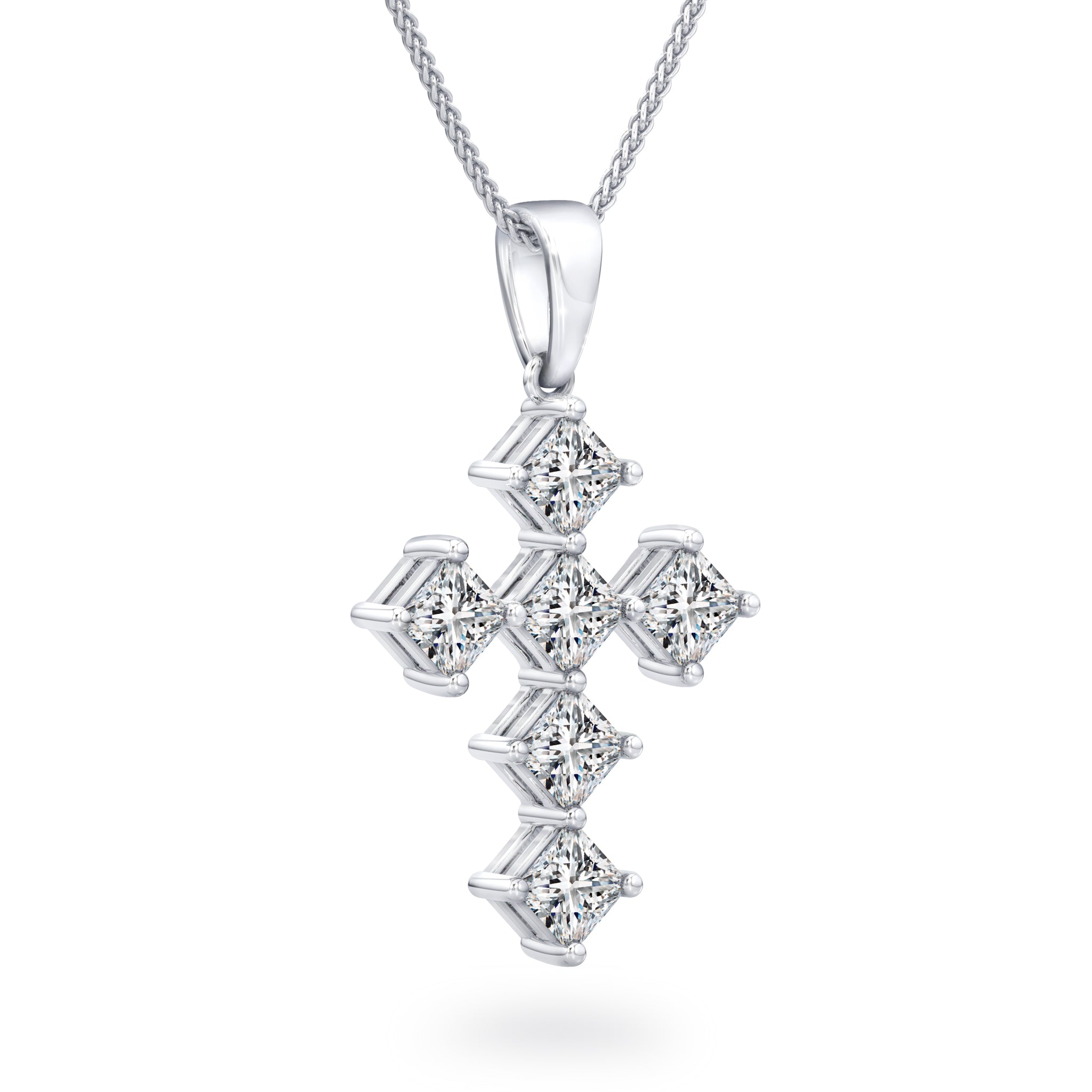 My Girl Diamond Diagonal Cross Pendant - Shimansky Jewelry
