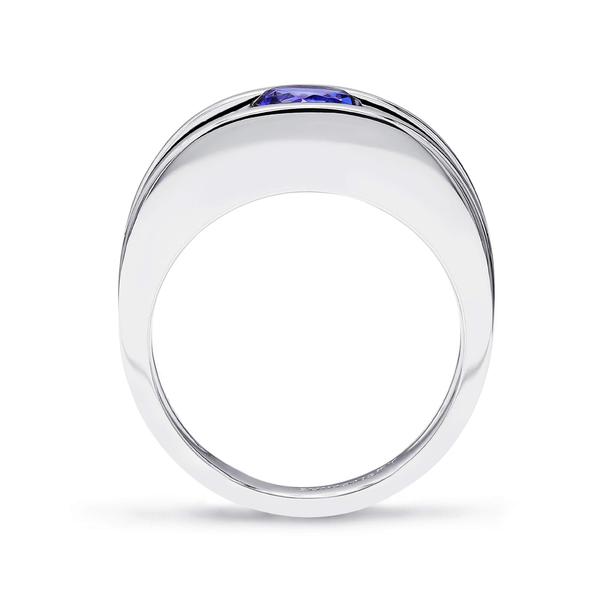 Shimansky 0.7ct Millennium Iconic Tanzanite Ring 18K White Gold Side View