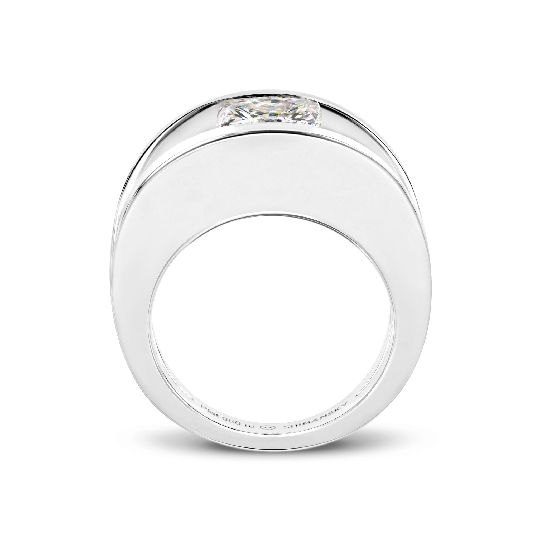 2.20 Carat Millennium Diamond Engagement Ring Side View - Shimansky