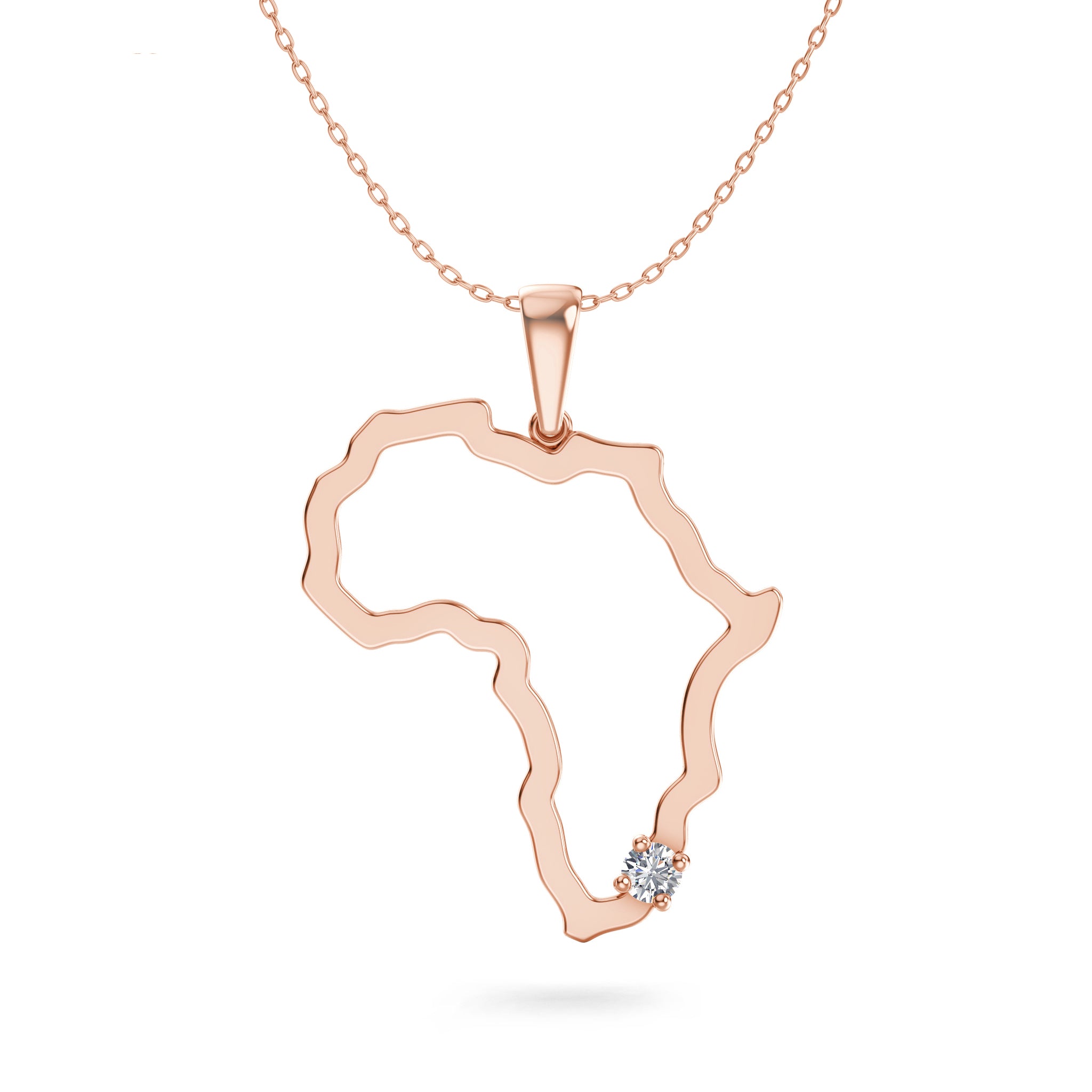 Shimansky 0.08ct My Africa Large Diamond Pendant 14K Rose Gold Front View