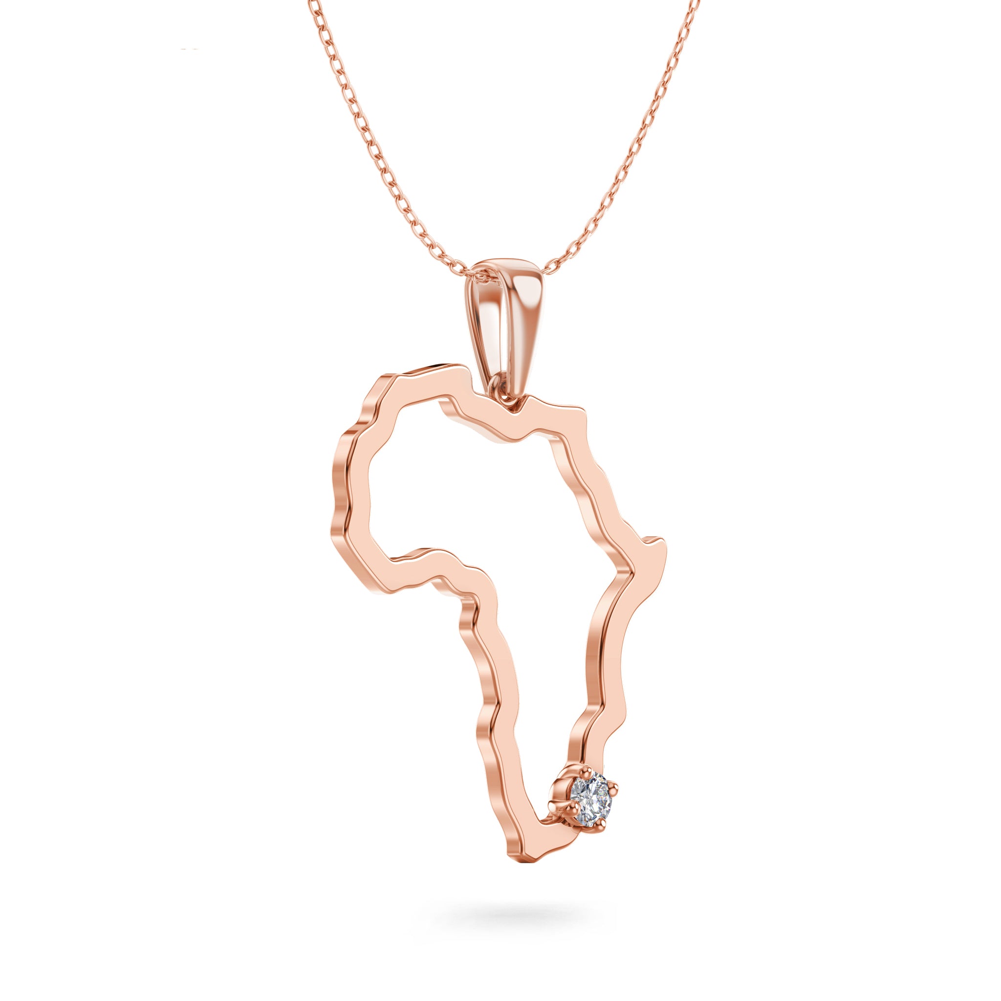 Shimansky 0.08ct My Africa Large Diamond Pendant 14K Rose Gold 3D View