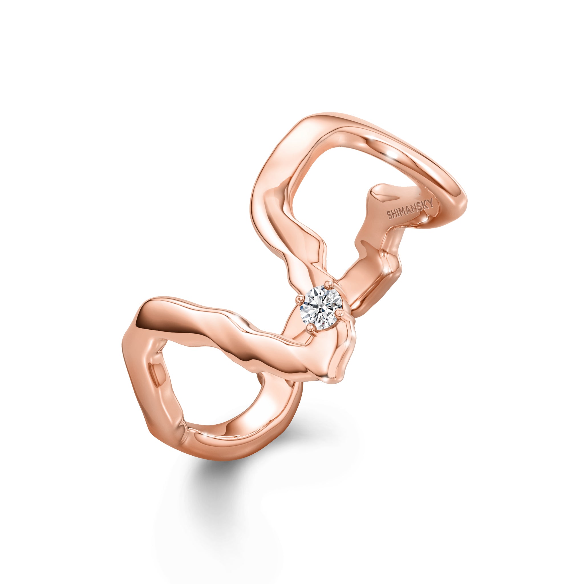 Shimansky 0.05ct Tip of Africa Diamond Ring in 14K Rose Gold 3D View