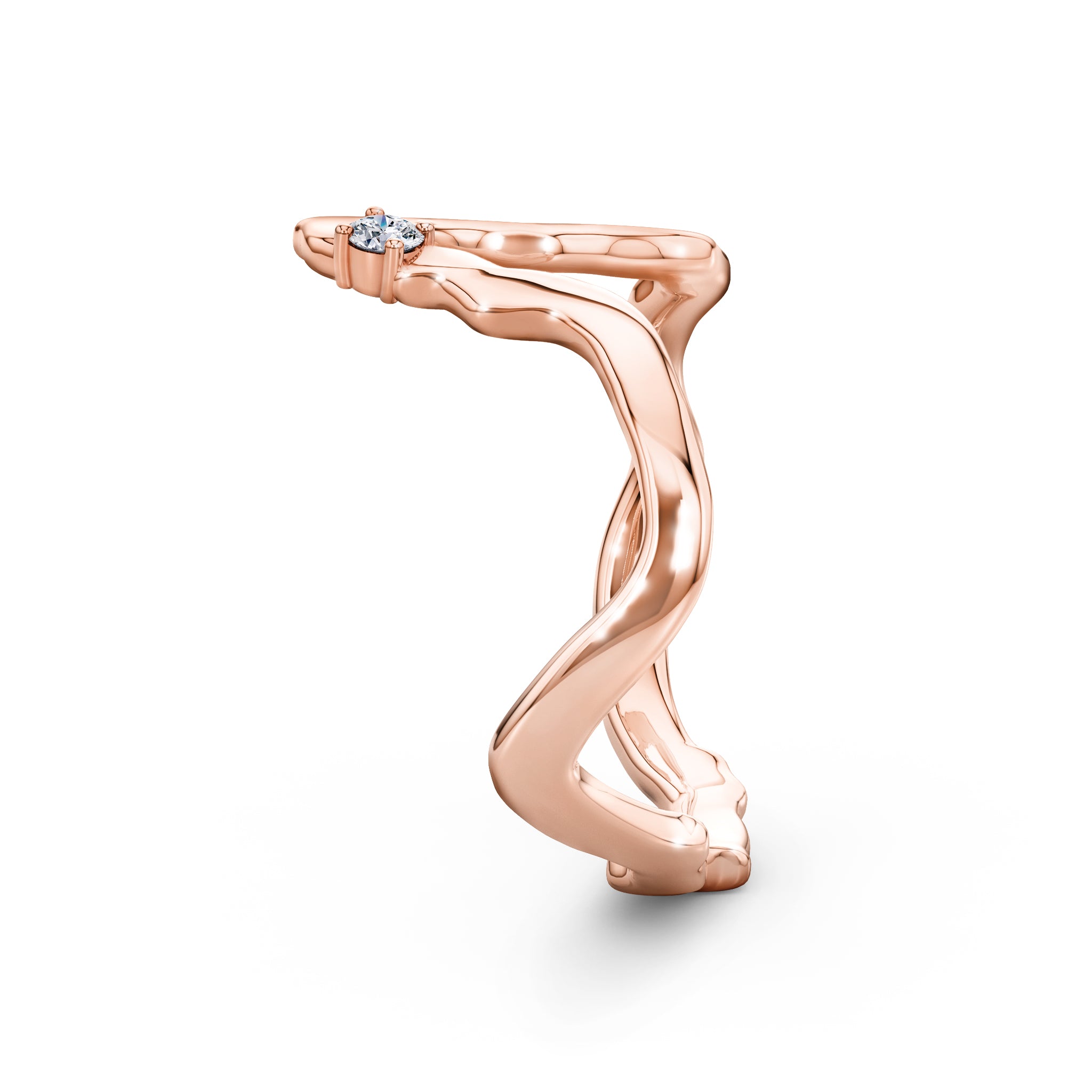 Shimansky 0.05ct Tip of Africa Diamond Ring in 14K Rose Gold Profile View