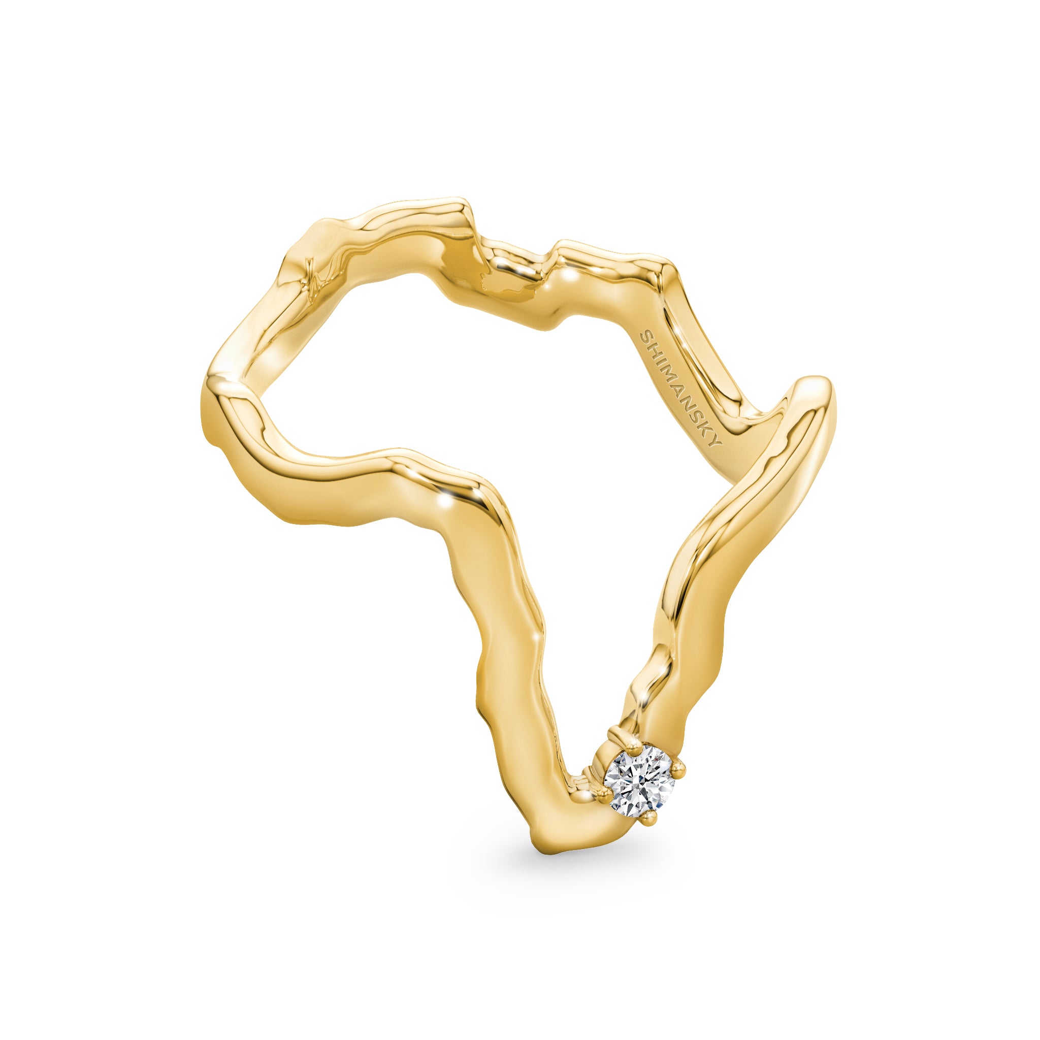 Shimansky 0.05ct Tip of Africa Diamond Ring 14K Yellow Gold Front View