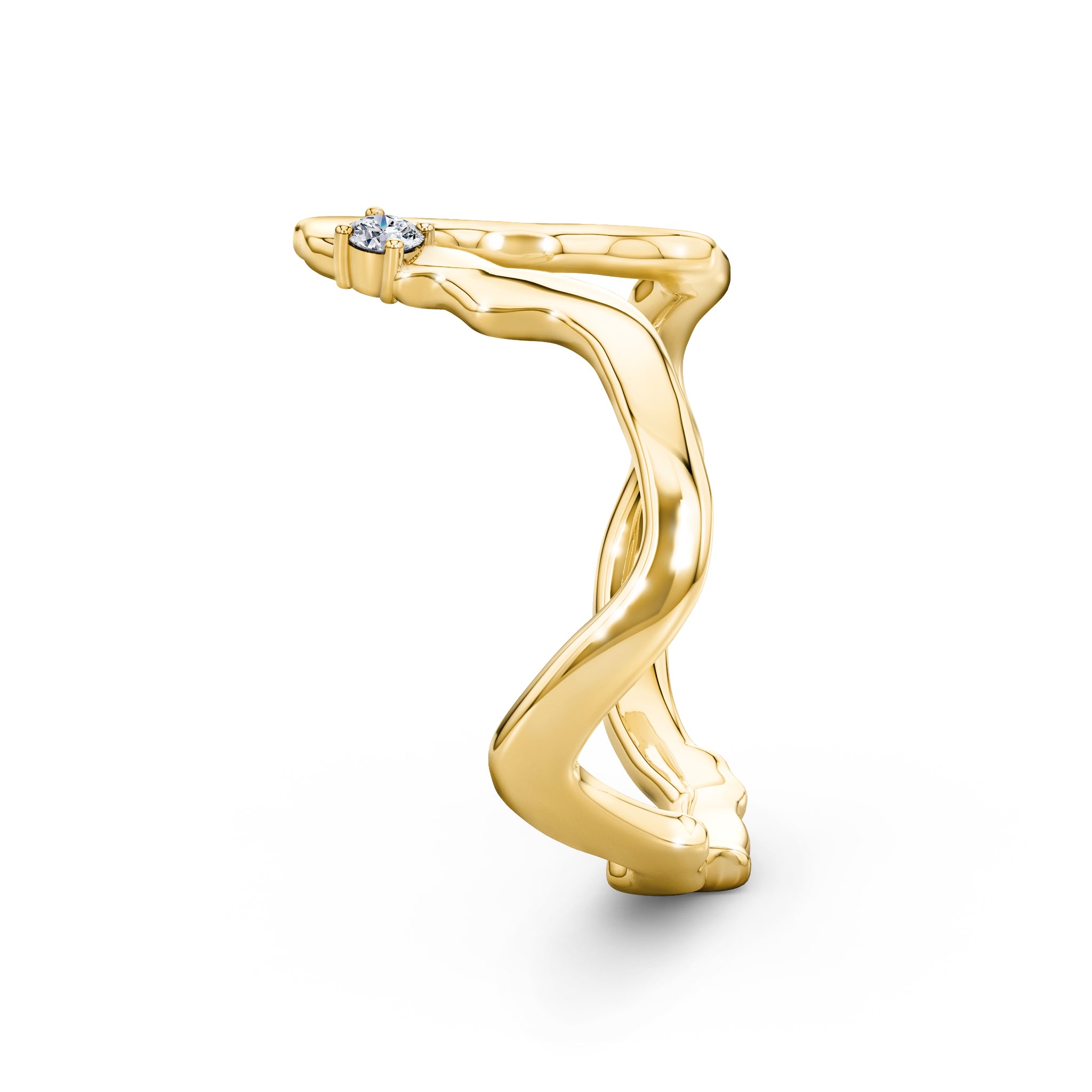 Shimansky 0.05ct Tip of Africa Diamond Ring 14K Yellow Gold Profile View
