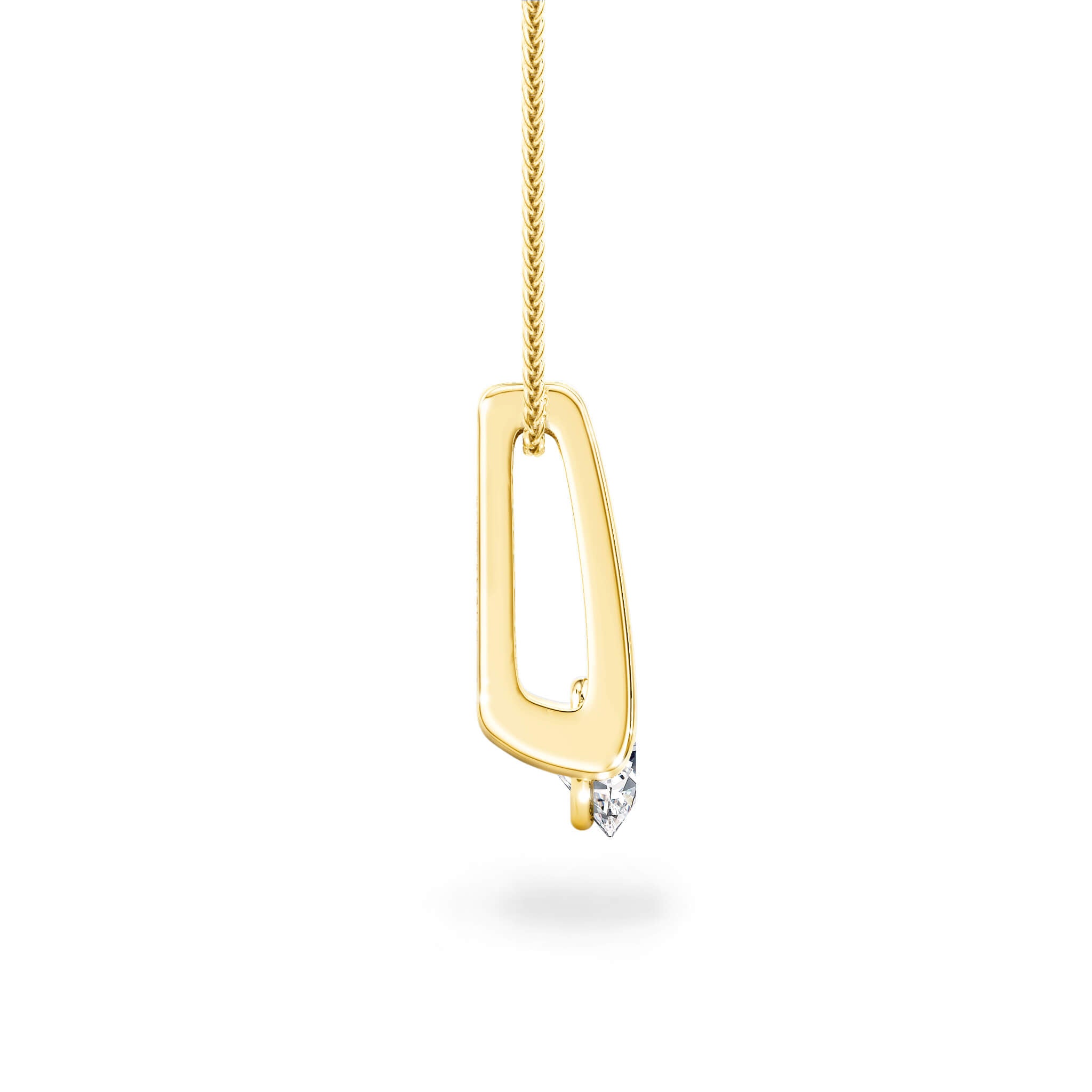 Millennium Classic Diamond Pendant 2.00 Carat in 18K Yellow Gold Side View