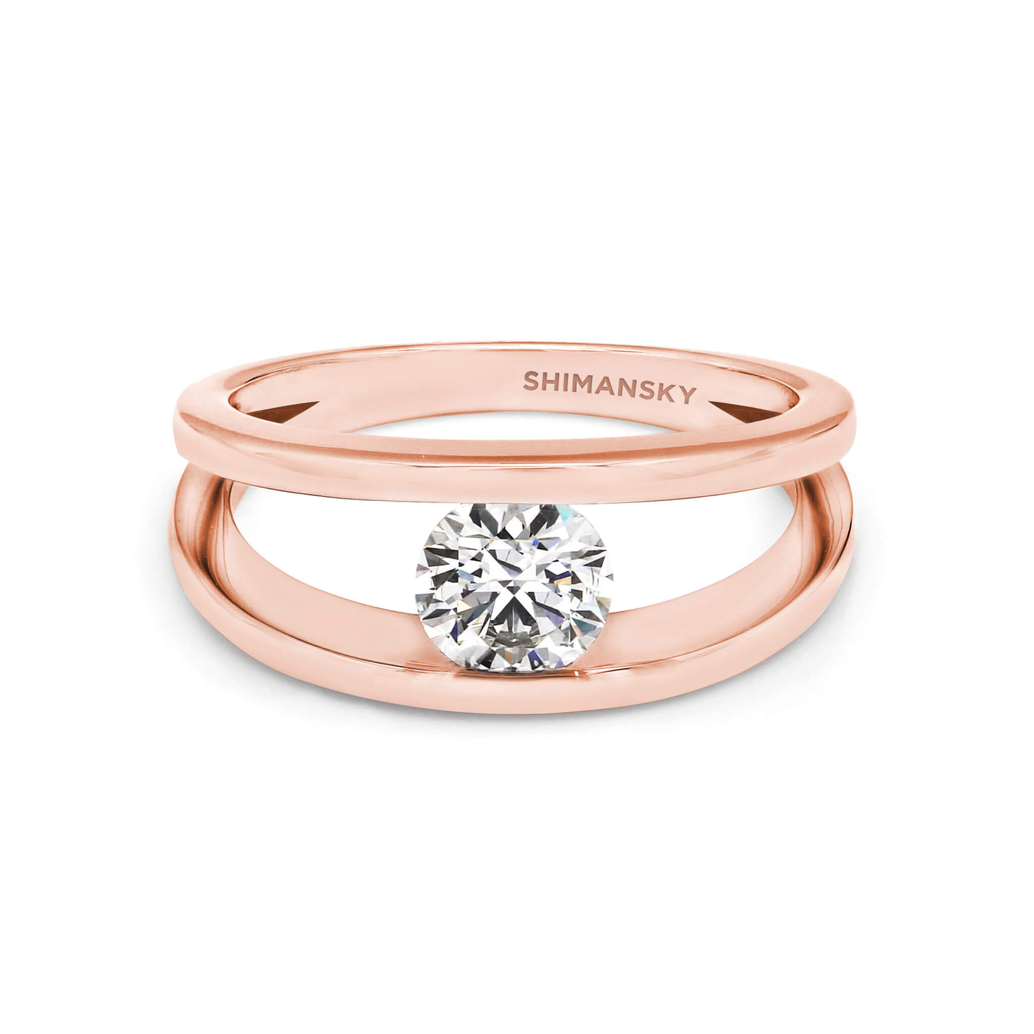 Millennium Classic Diamond Ring 0.70ct in 18K Rose Gold Front View #Metal_Rose Gold