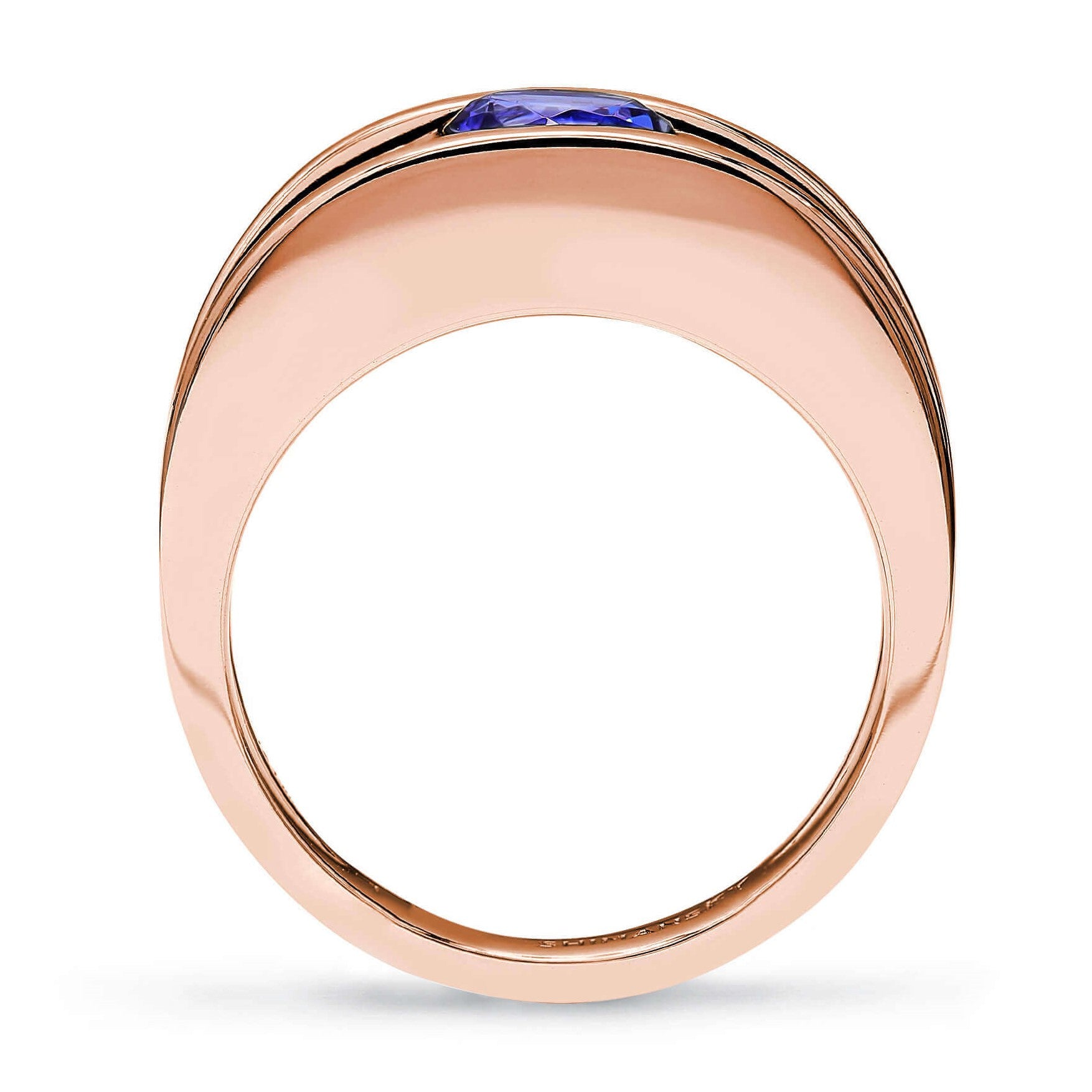 Shimansky 0.9ct Millennium Iconic Tanzanite Ring 14K Rose Gold Side View