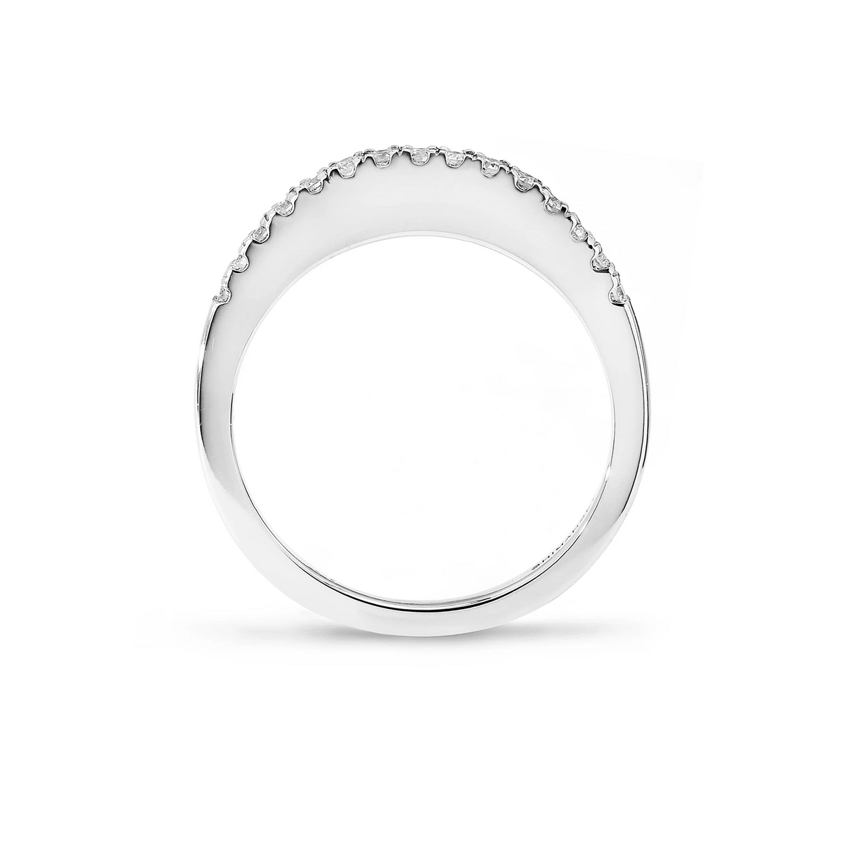 Shimansky 0.1 TCW Millennium Microset Wedding Band in 18K White Gold Side View #Metal_White Gold