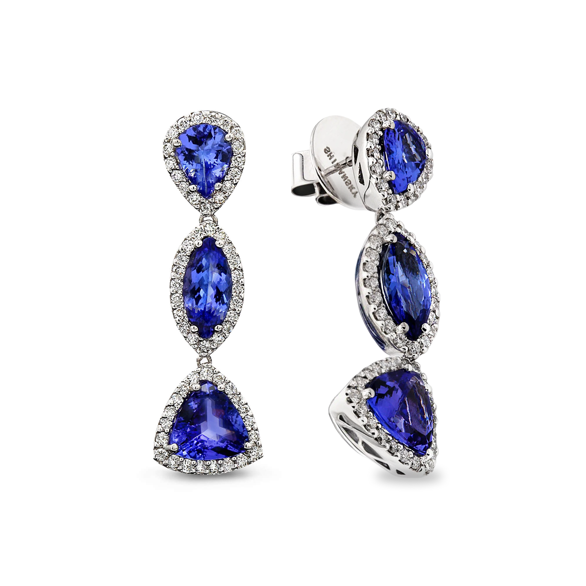 Shimansky 8 TCW Tanzanite Dress Earrings in 18K White Gold 3D View