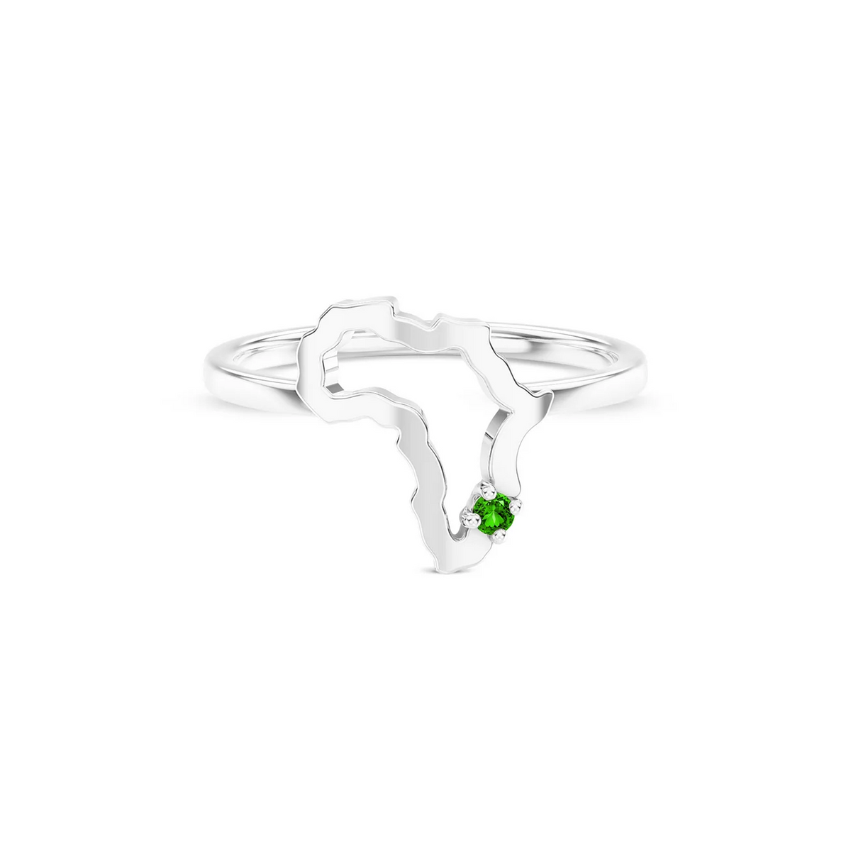 Shimansky 0.04ct My Africa Small Tsavorite Ring in 14K White Gold Front View