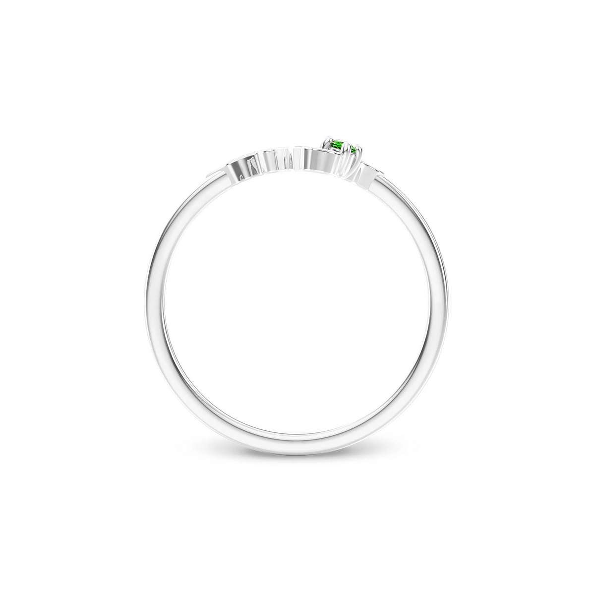 Shimansky 0.04ct My Africa Small Tsavorite Ring in 14K White Gold Profile View