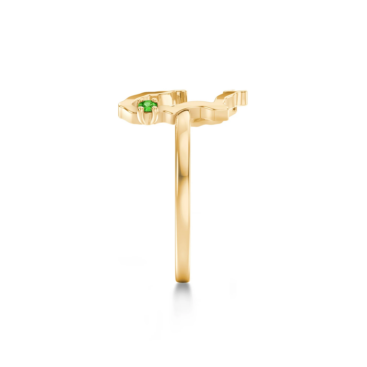 Shimansky 0.07ct My Africa Medium Tsavorite Ring in 14K Yellow Gold Side View