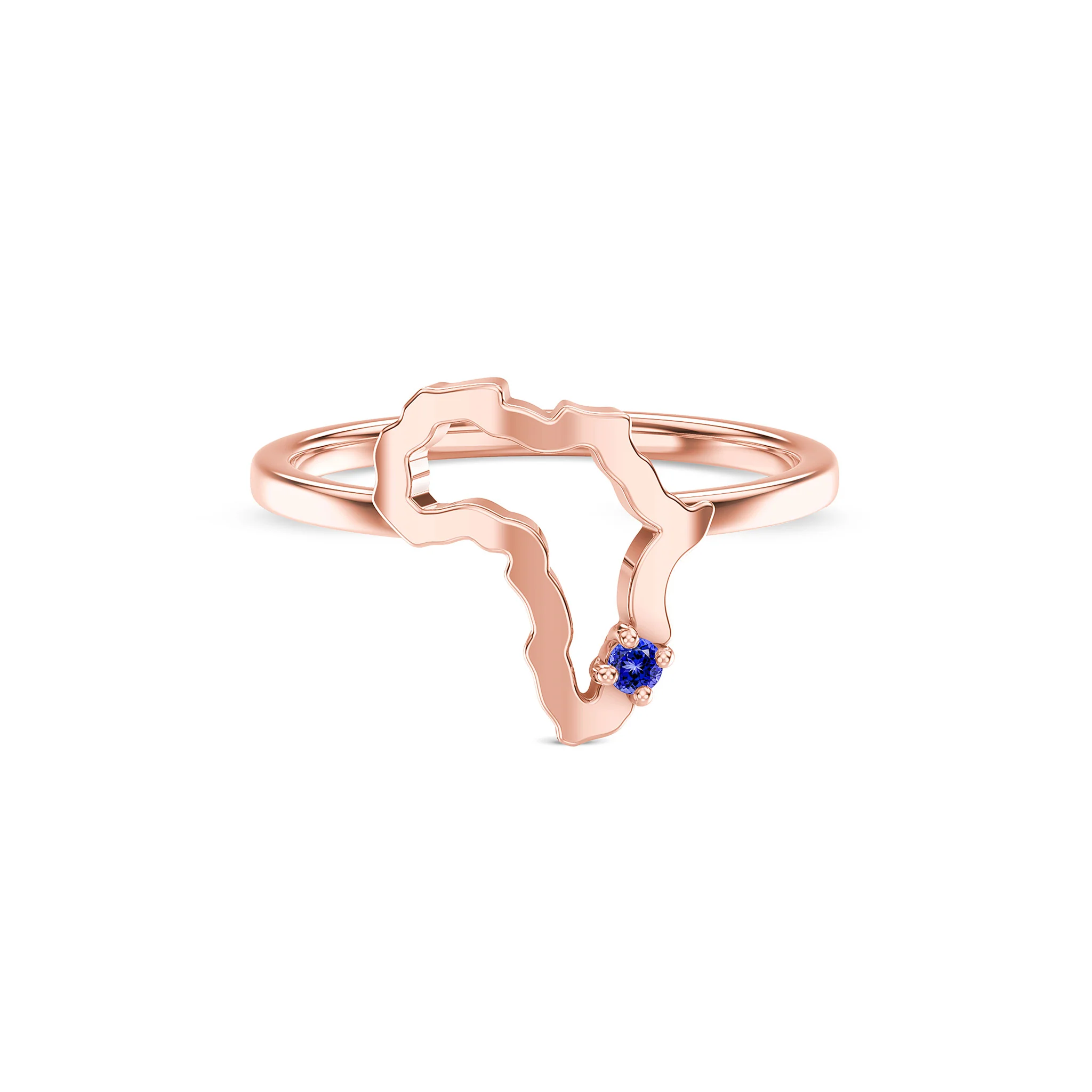 My Africa Small Tanzanite Ring - Front View - Shimansky #Metal_Rose Gold
