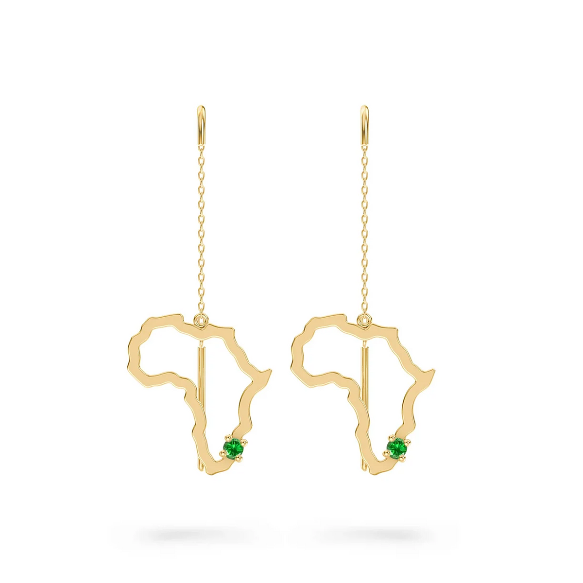 Shimansky 0.07 TCW My Africa Tsavorite Drop Earrings in 14K Yellow Gold Front View