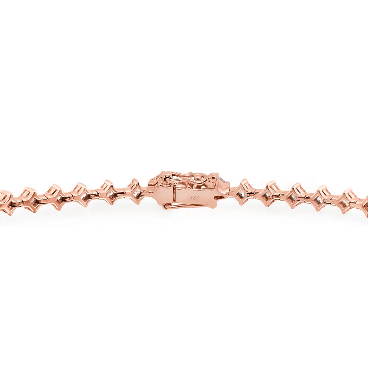 Shimansky 2.9ct My Girl Diamond Diagonal Bracelet in 14K Rose Gold - Clasp View