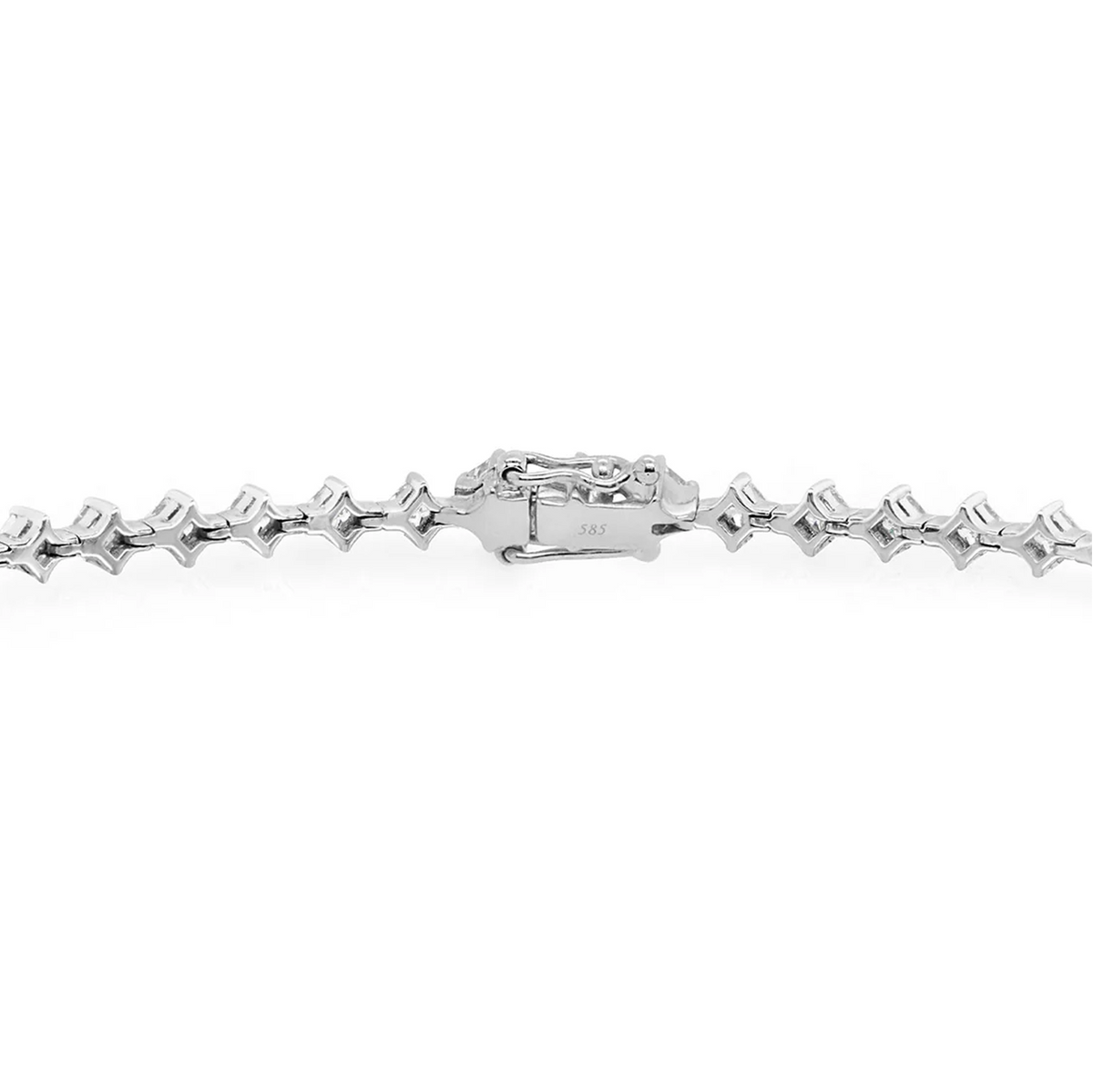 Shimansky 2.9ct My Girl Diamond Diagonal Bracelet in 14K White Gold - Clasp View