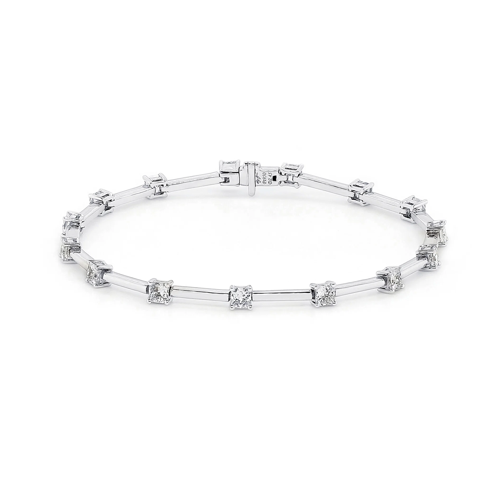 My Girl Station Bracelet 2.50 Carat | Platinum Front View