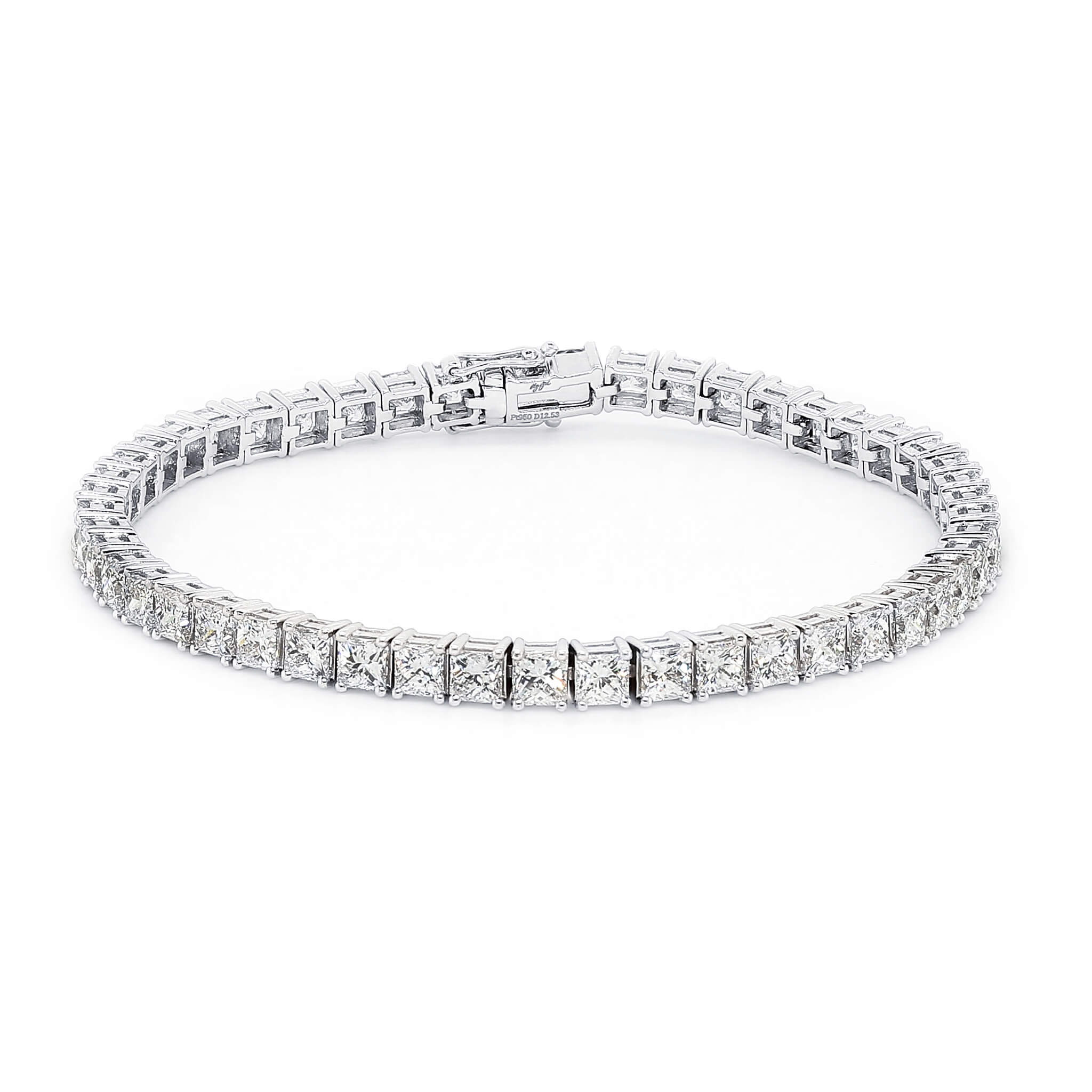 My Girl Diamond Tennis Bracelet 12.50 Carat Platinum Front View