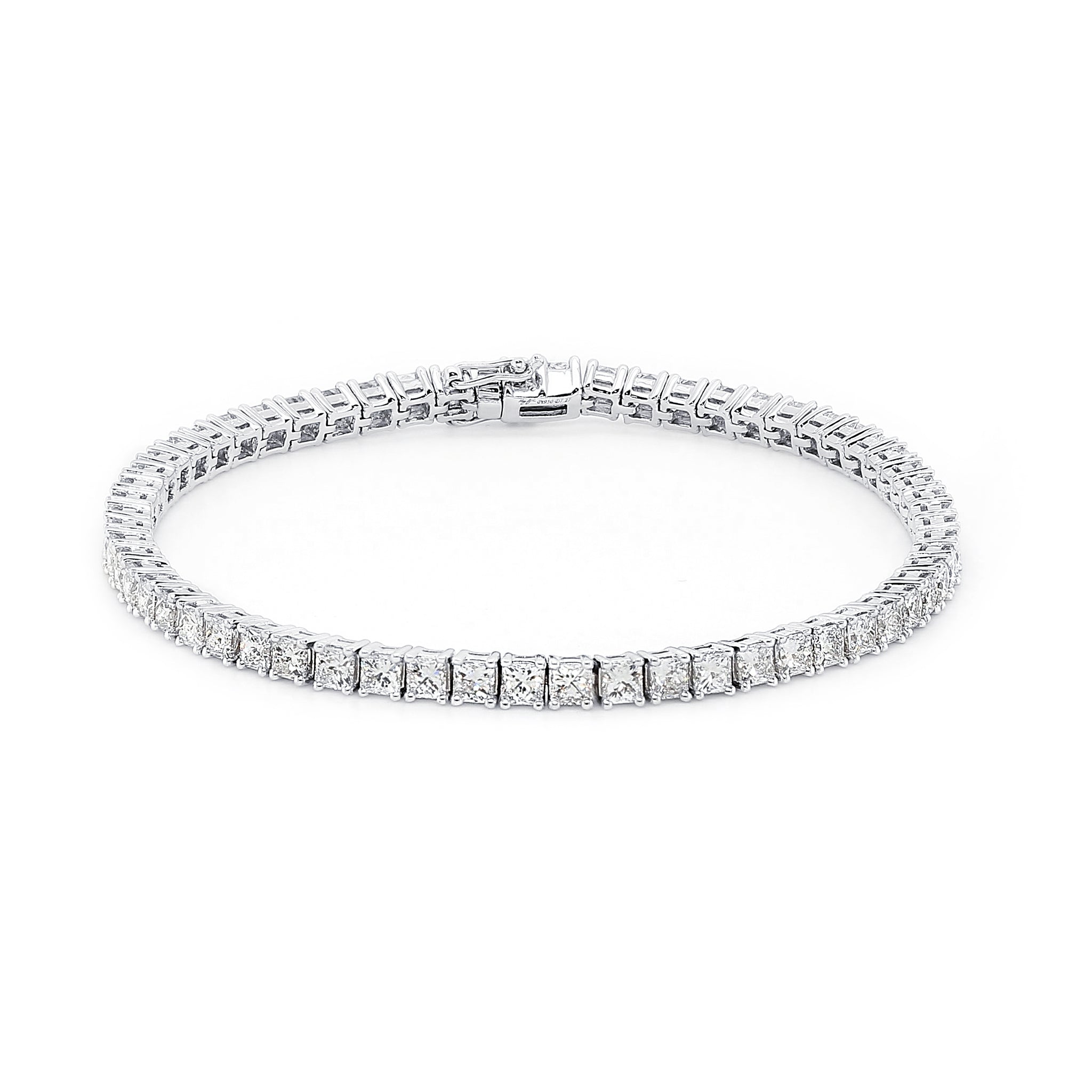 My Girl Diamond Tennis Bracelet 5.20 Carat Platinum Front View
