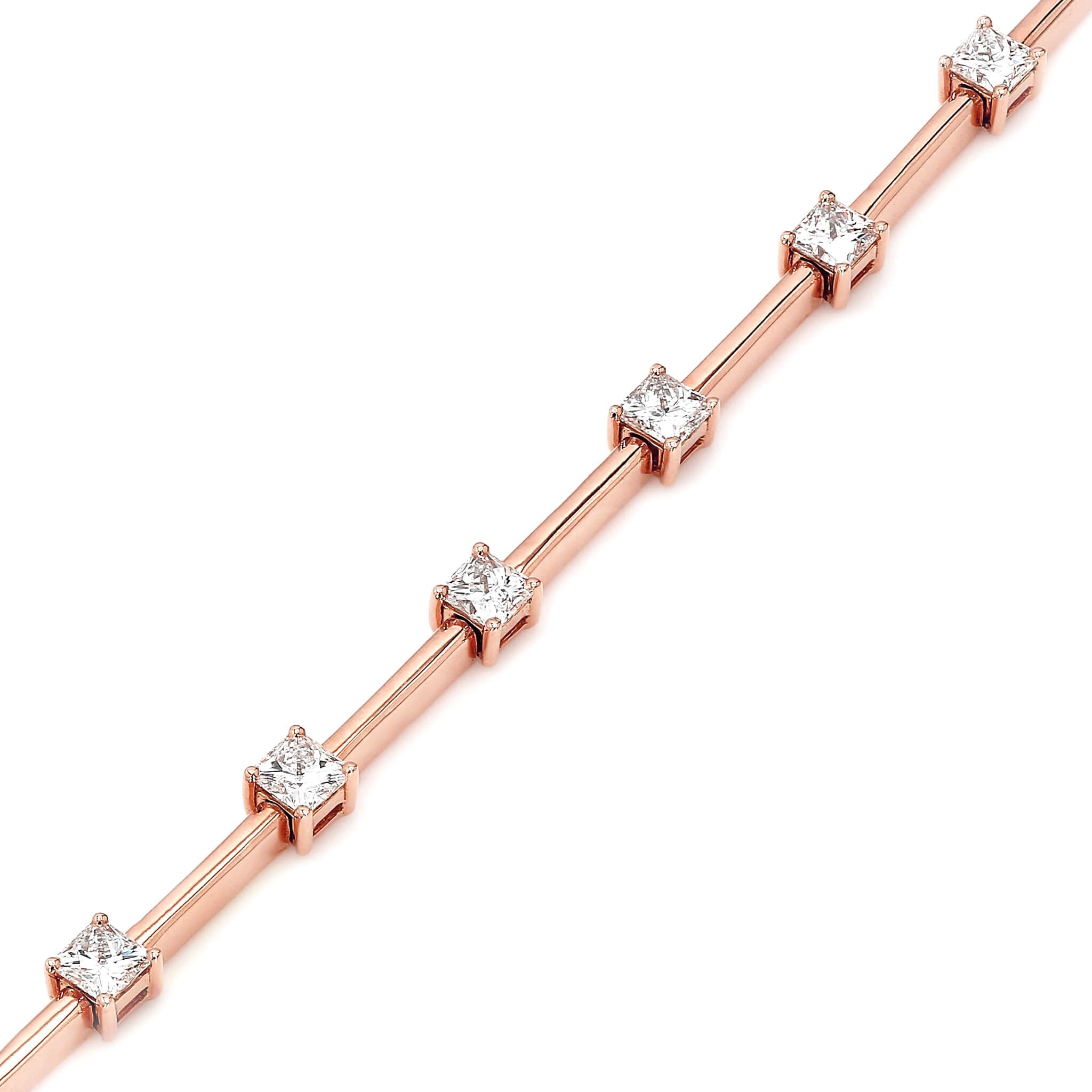 My Girl Station Bracelet 2.50 Carat 18K Rose Gold 3D View
