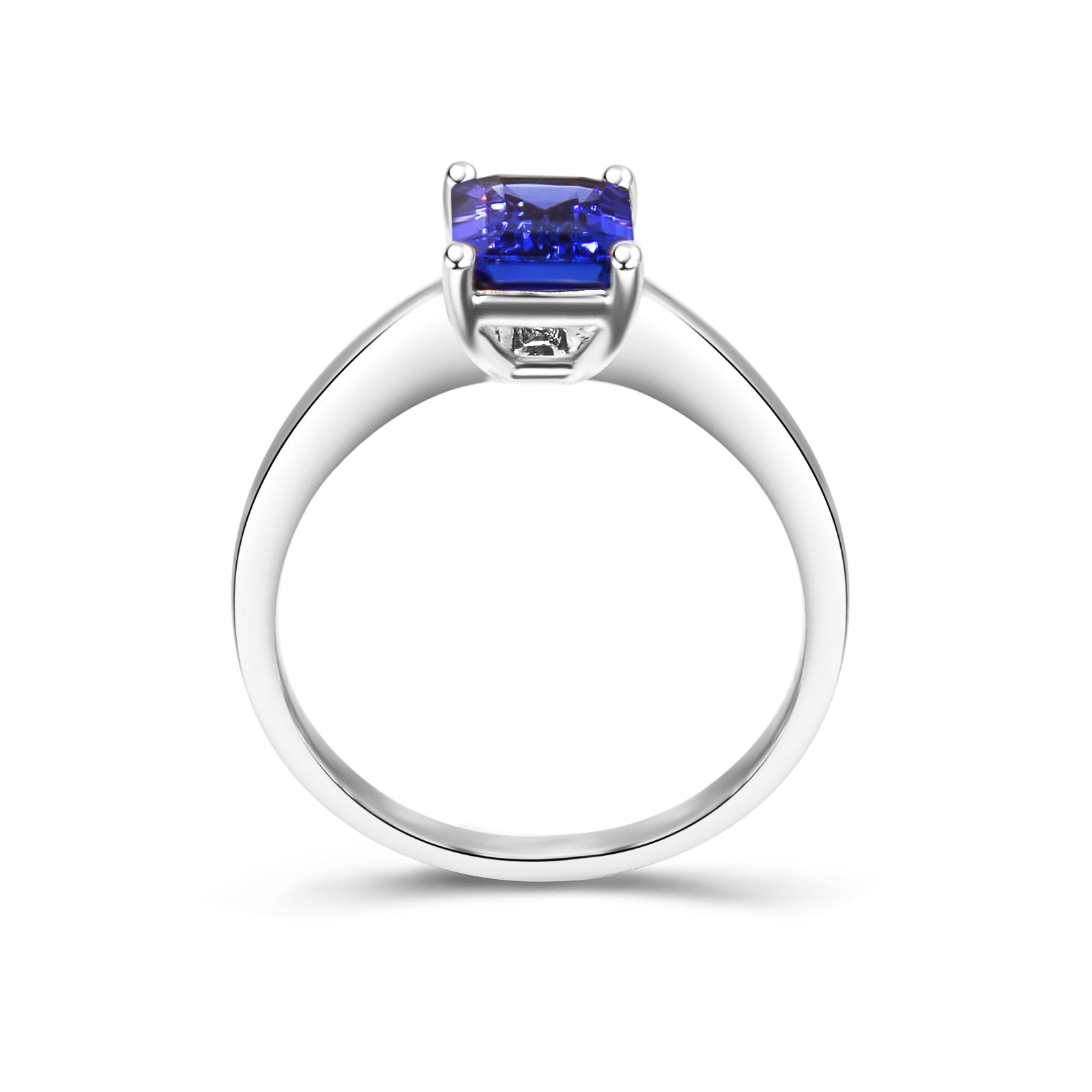 Tanzanite Emerald Shape Solitaire Ring - Shimansky Jewelry