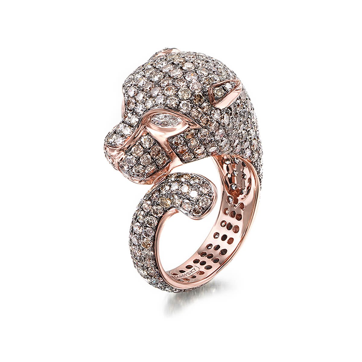 Brown Diamond Panther Ring
