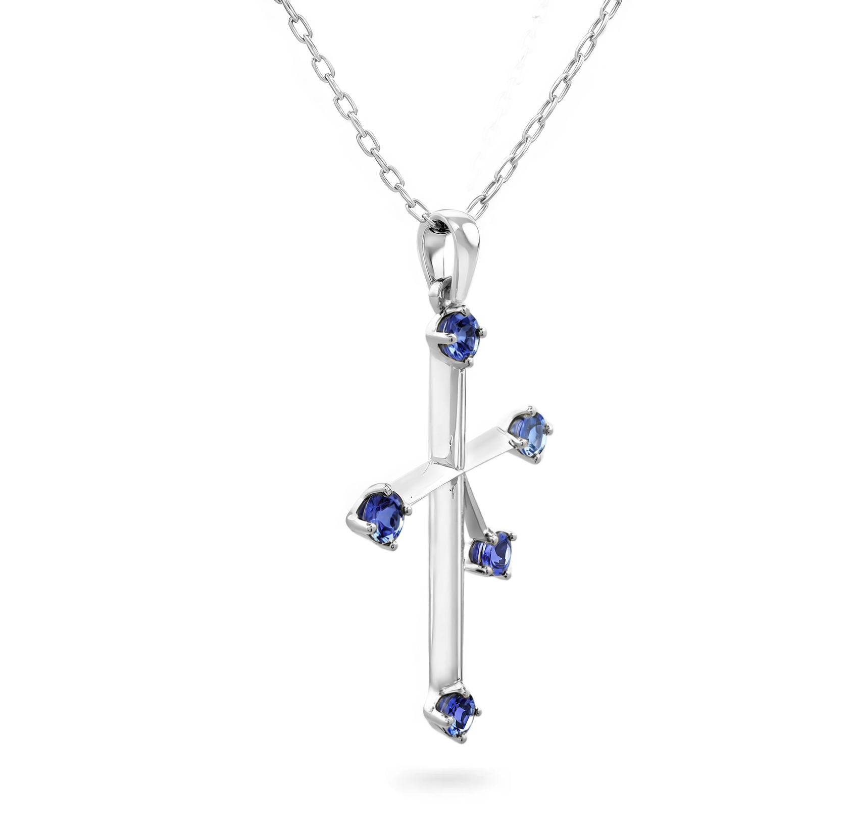 Shimansky 0.5 TCW Southern Cross Tanzanite Pendant 14K White Gold 3D View
