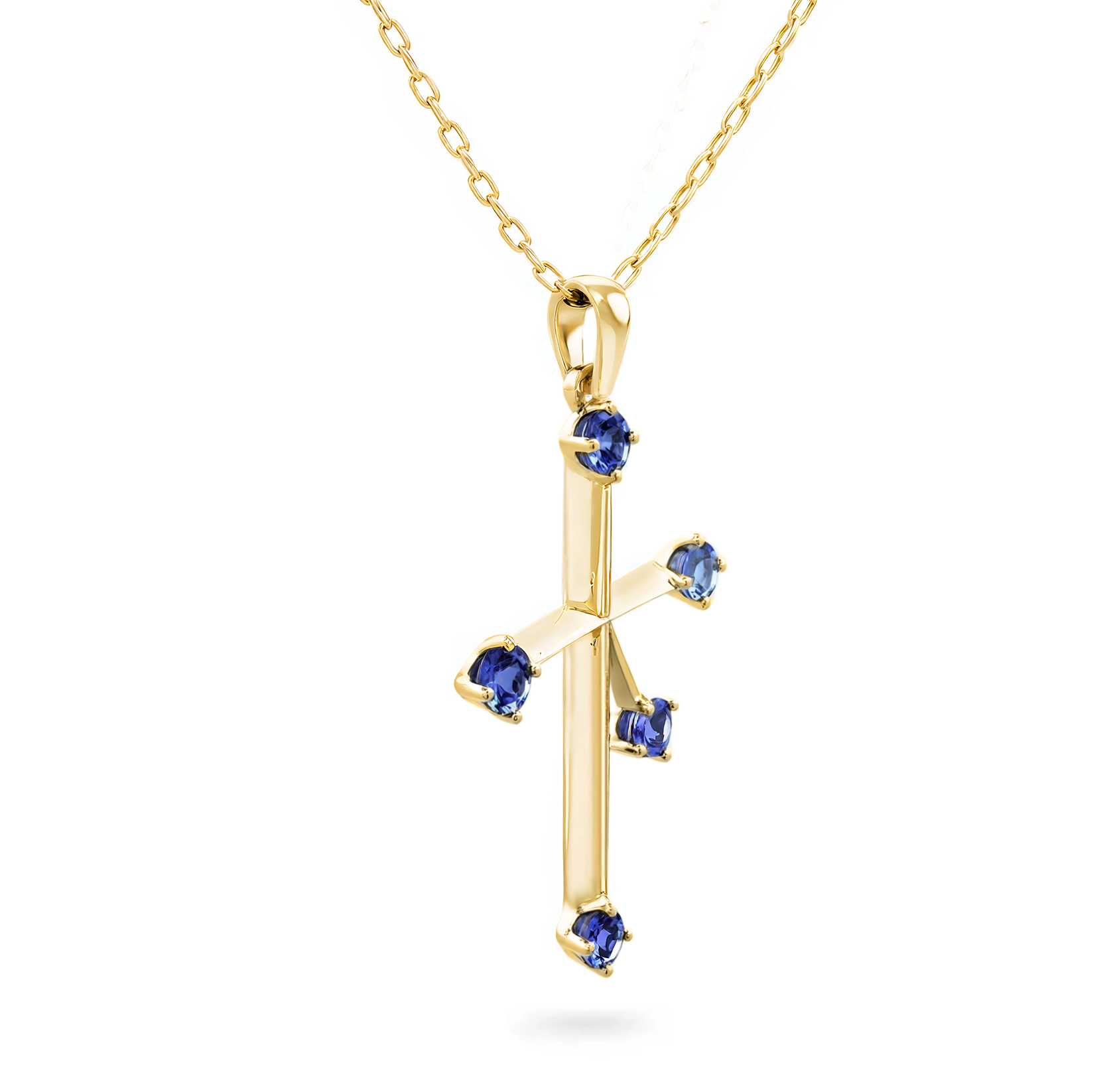 Shimansky 0.7 TCW Southern Cross Tanzanite Pendant 14K Yellow Gold 3D View